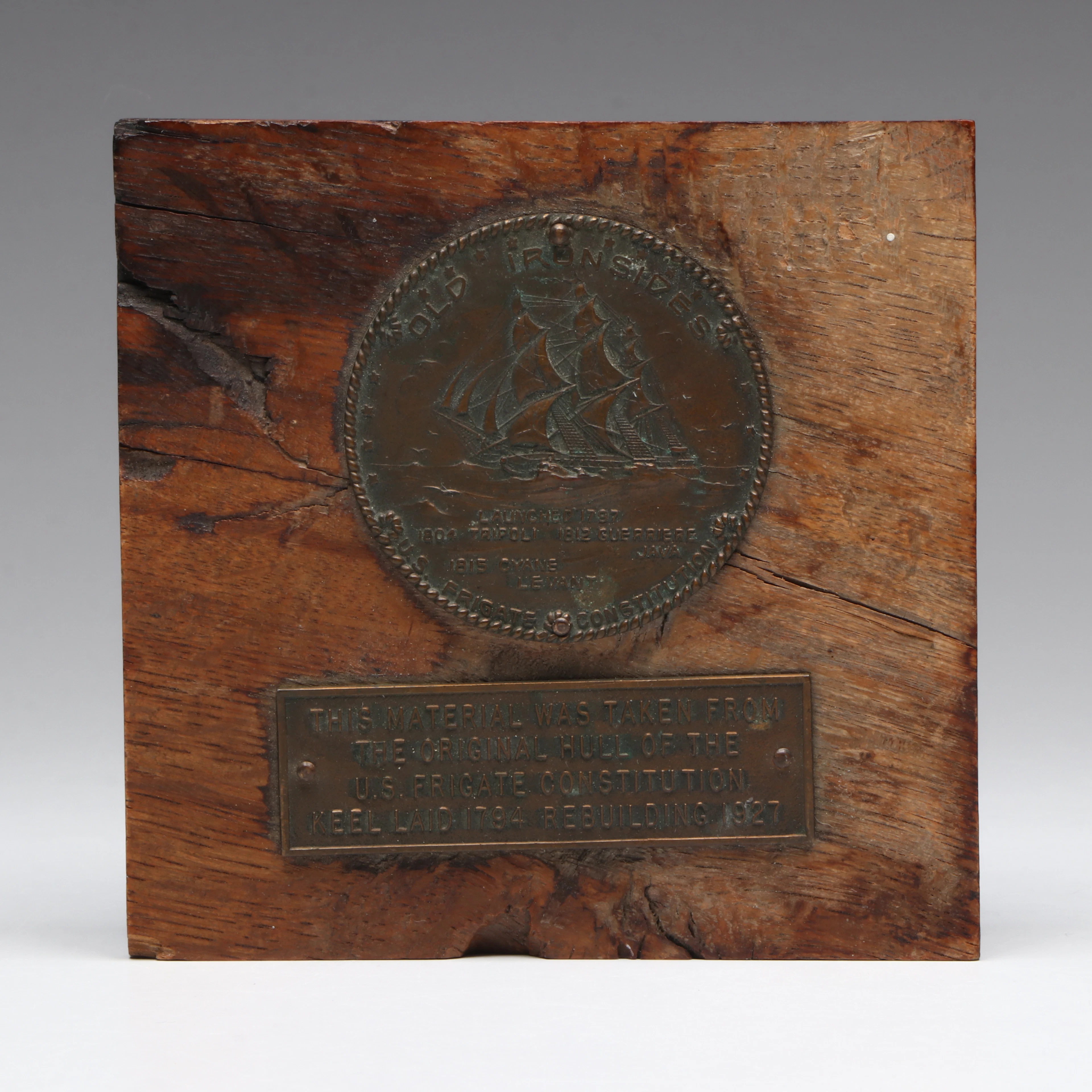 Antique U.S.S. Constitution Ship Salvage Piece