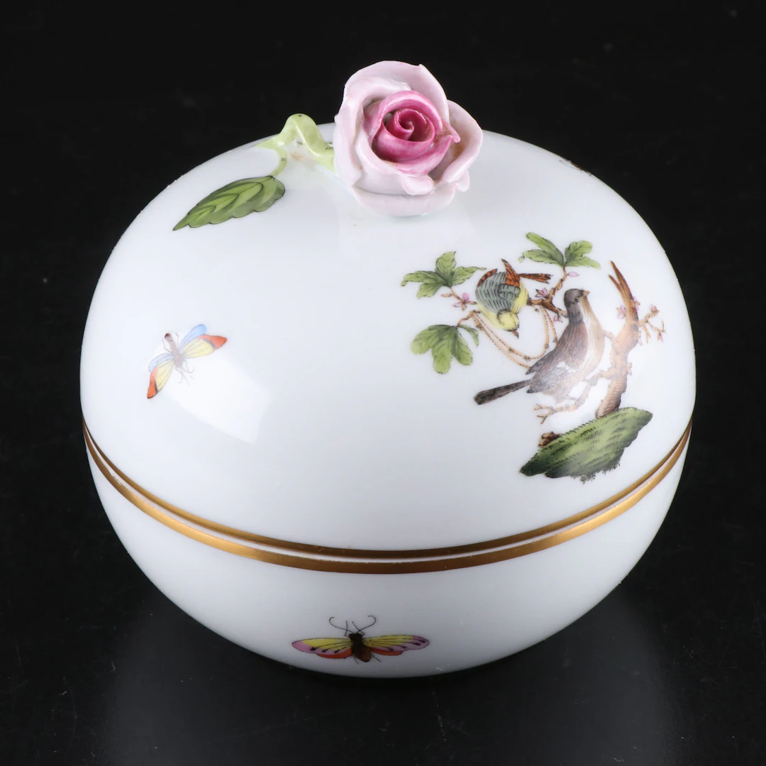 Herend "Rothschild Bird" Porcelain Jar