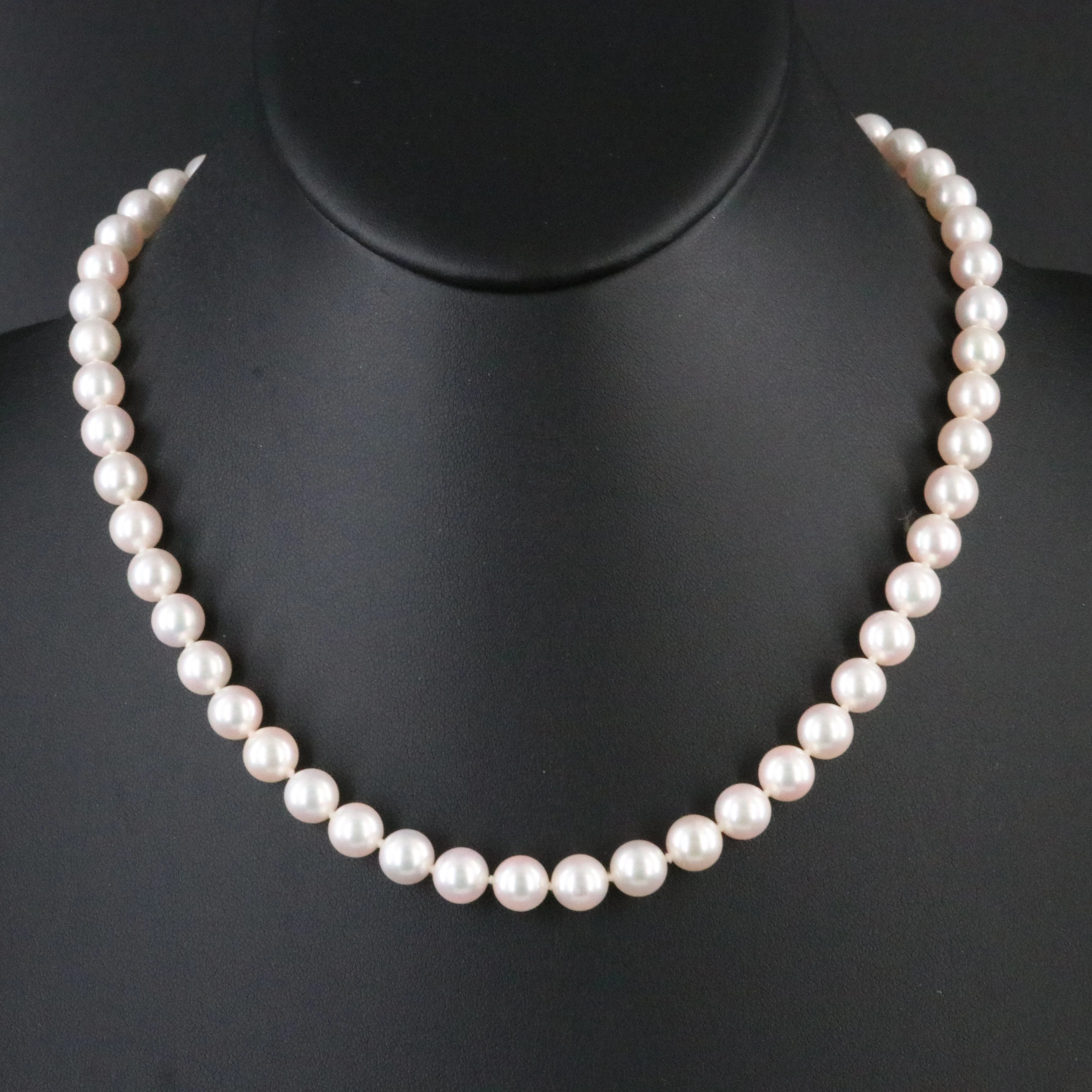 Mikimoto Pearl Choker Length Necklace with 18K Clasp
