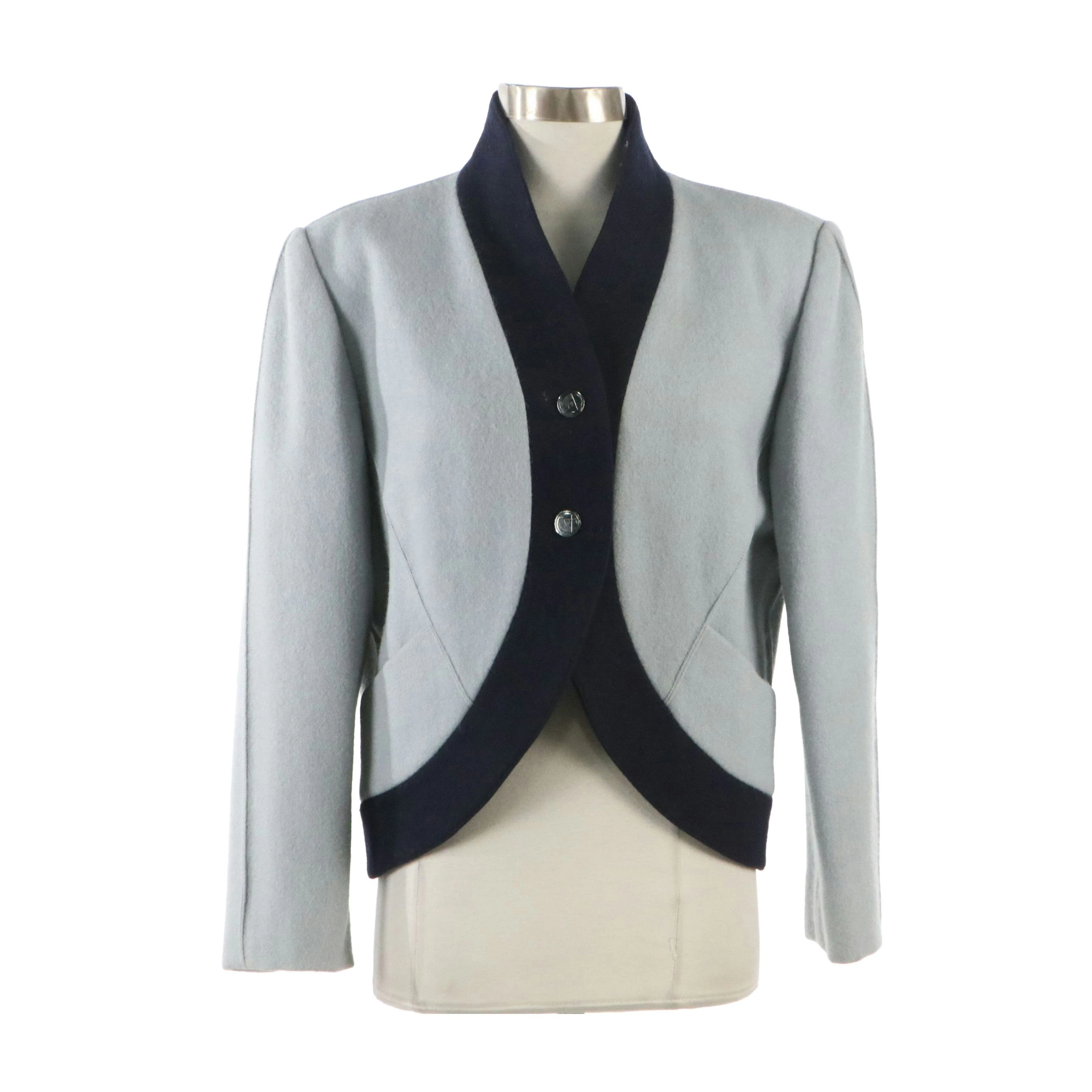 Karl Lagerfeld Curved Hem Wool Jacket, Vintage