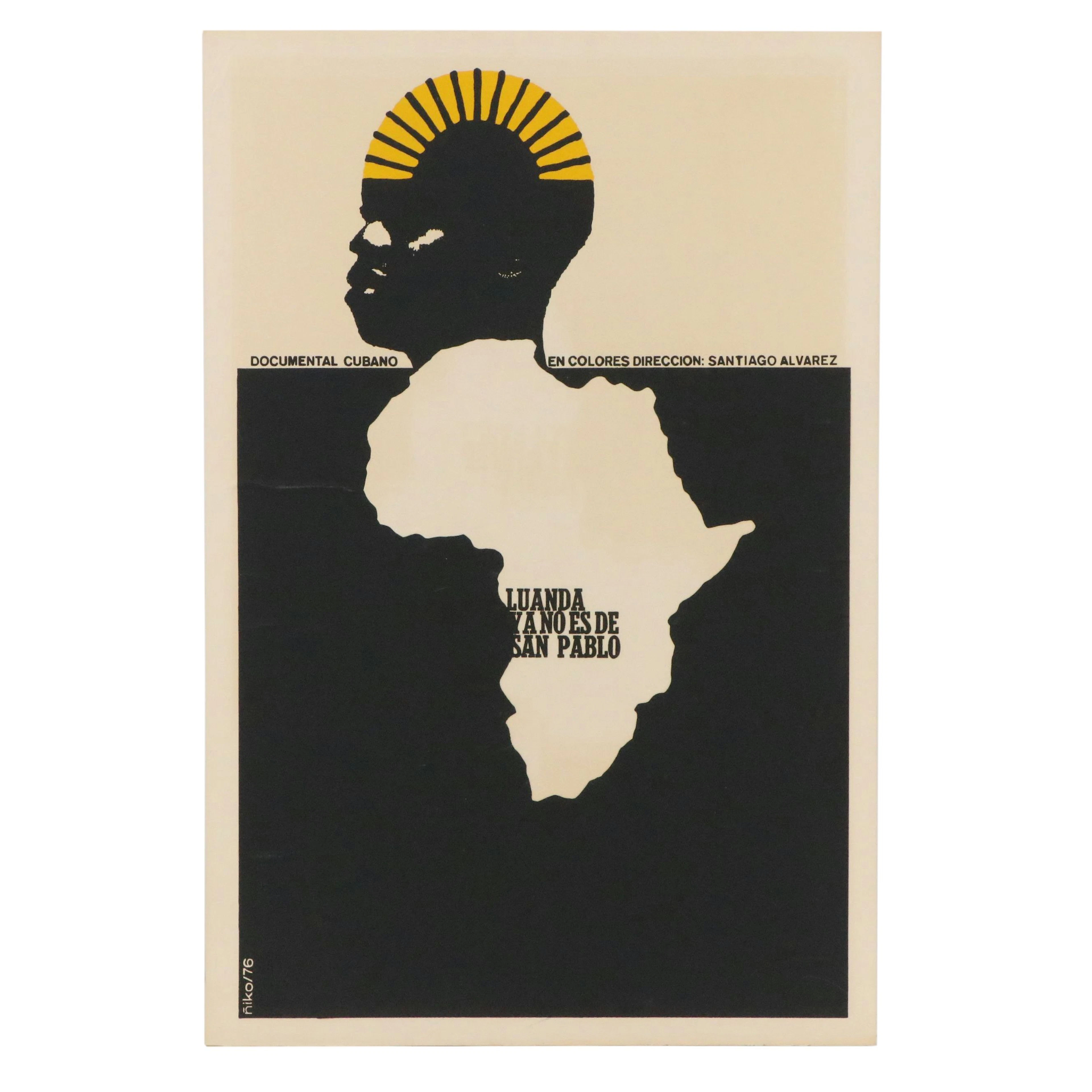 "Luanda ya no es de San Pablo" ICAIC Film Poster Designed by Ñiko, 1976