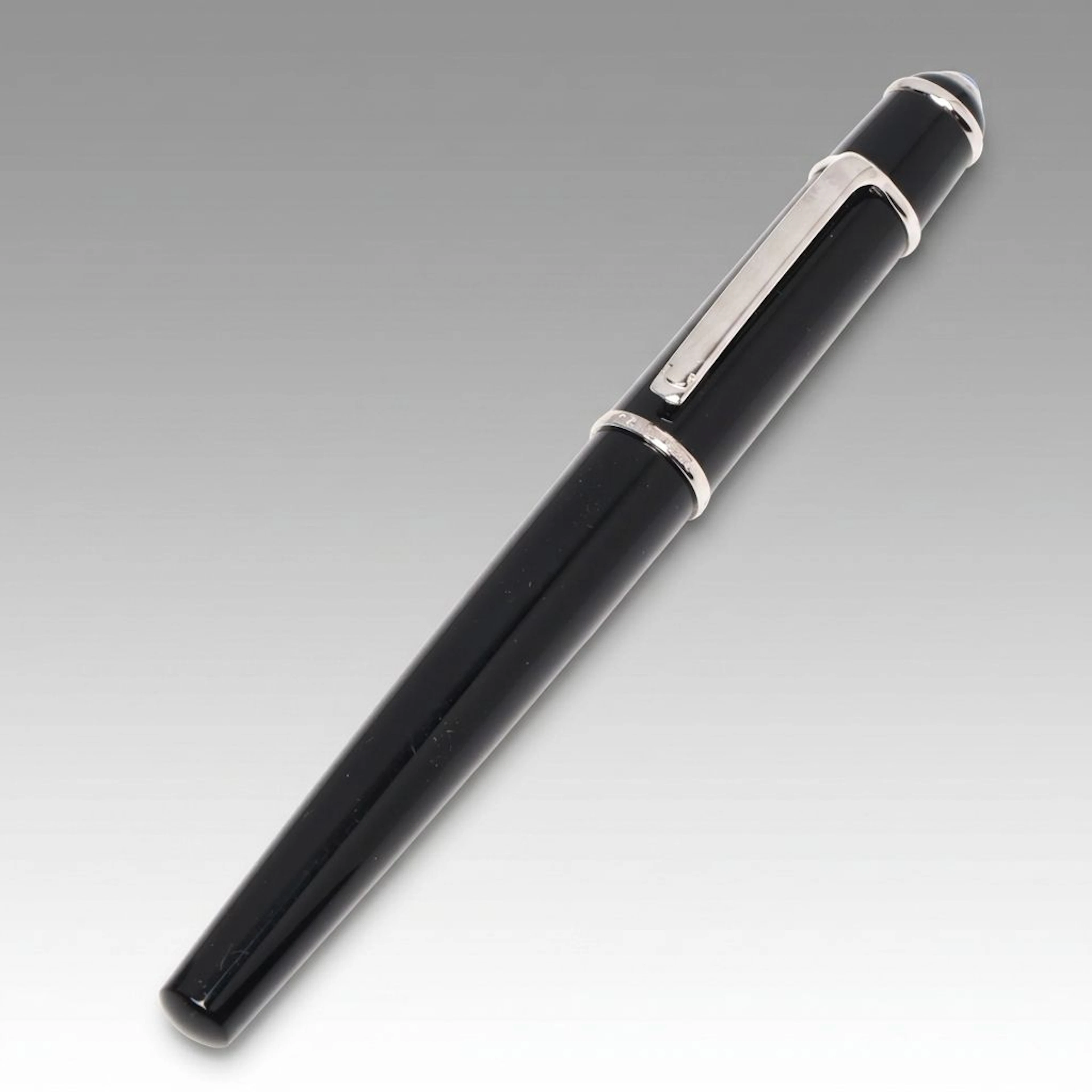 Cartier "Diabolo" Black Resin and Silver Finished Ballpoint Pen