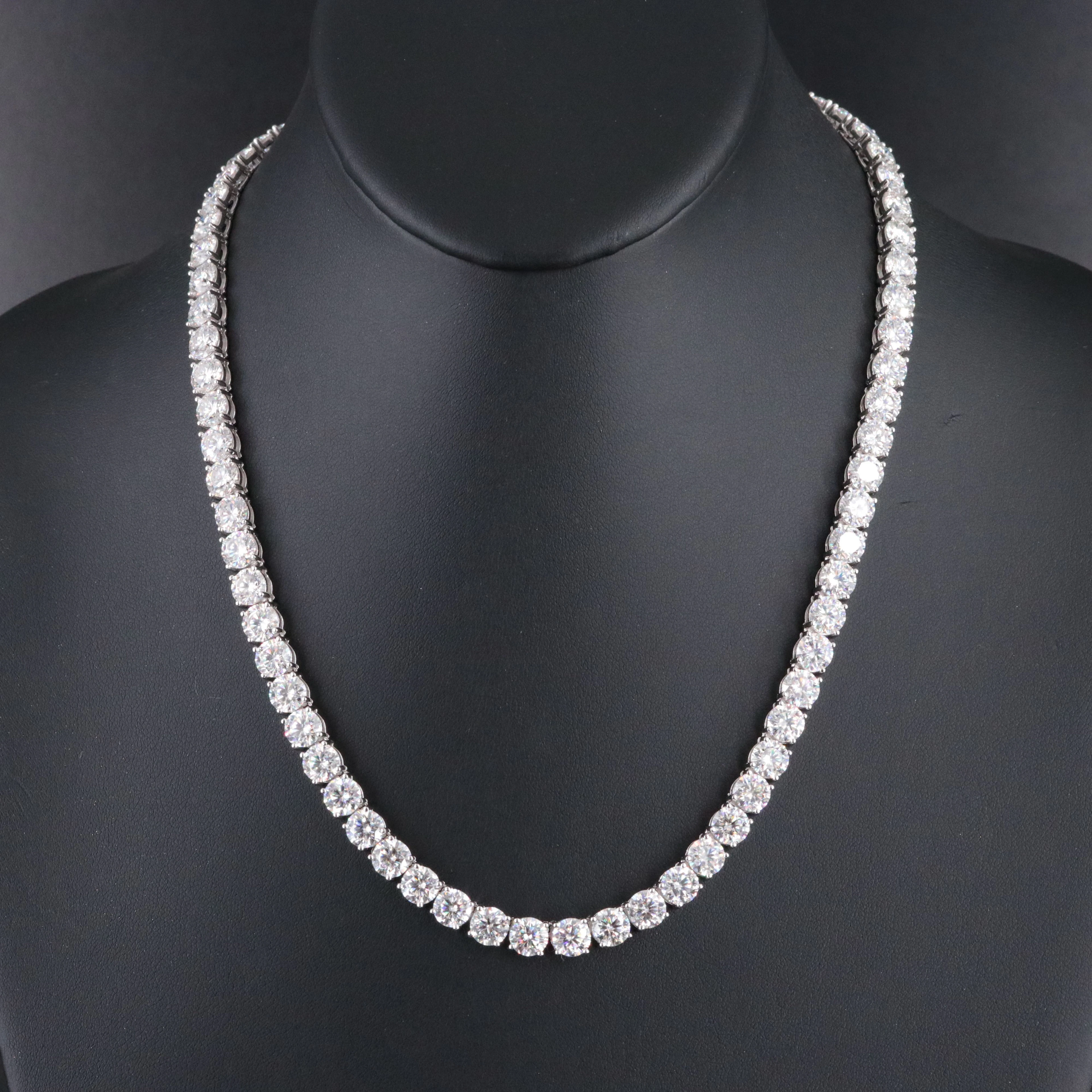 Sterling Moissanite Line Necklace