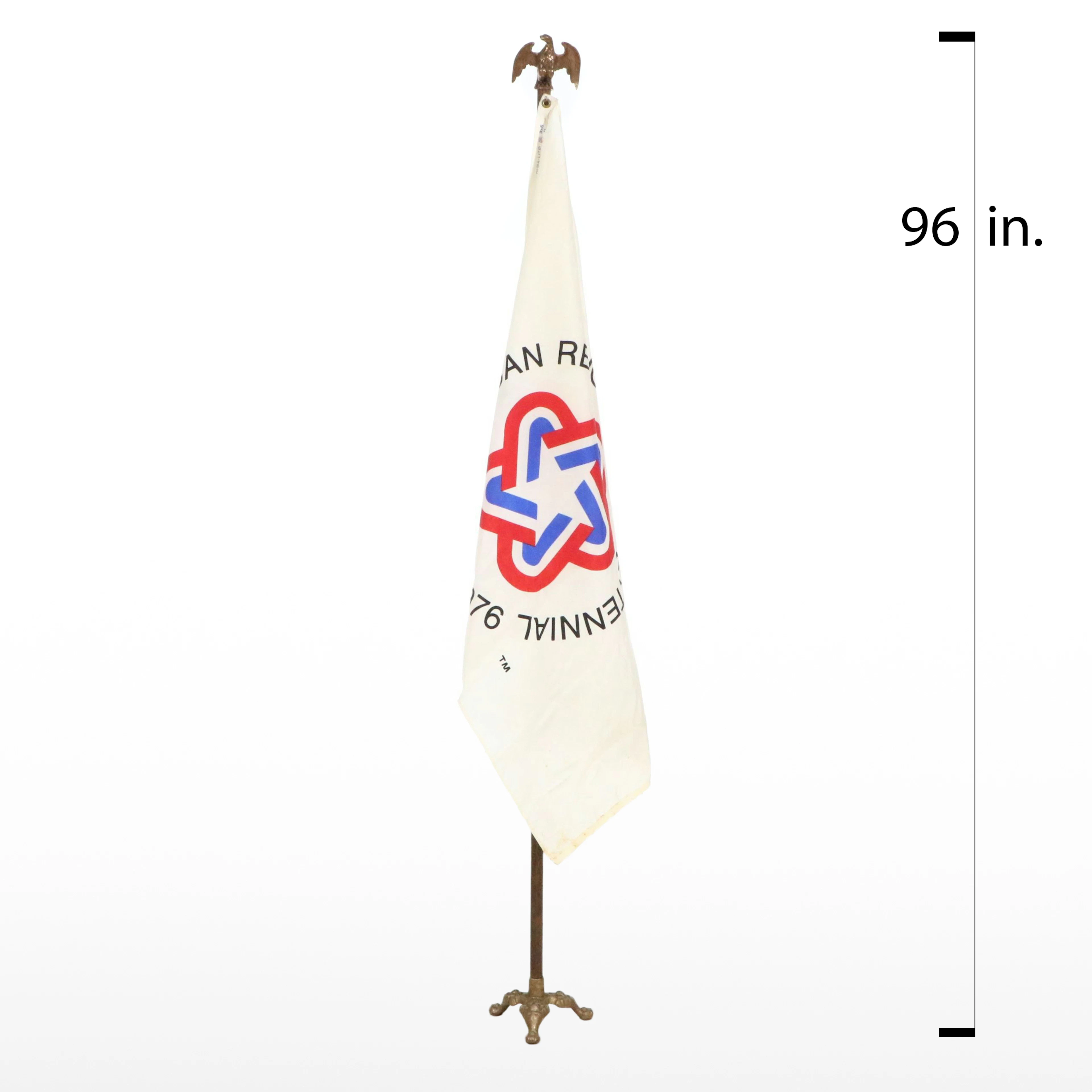 United States Bicentennial Flag with Eagle Flag Pole