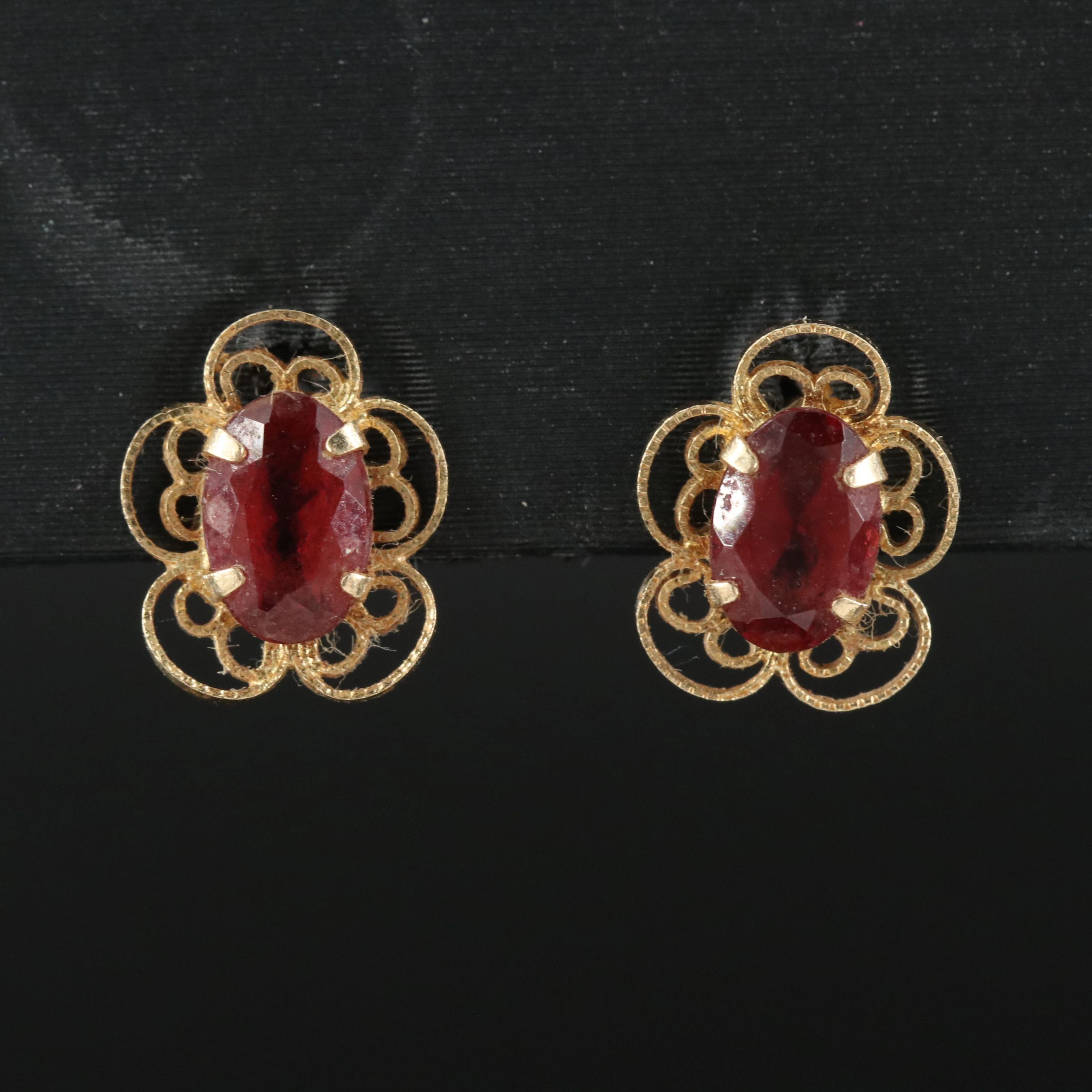14K Garnet Earrings