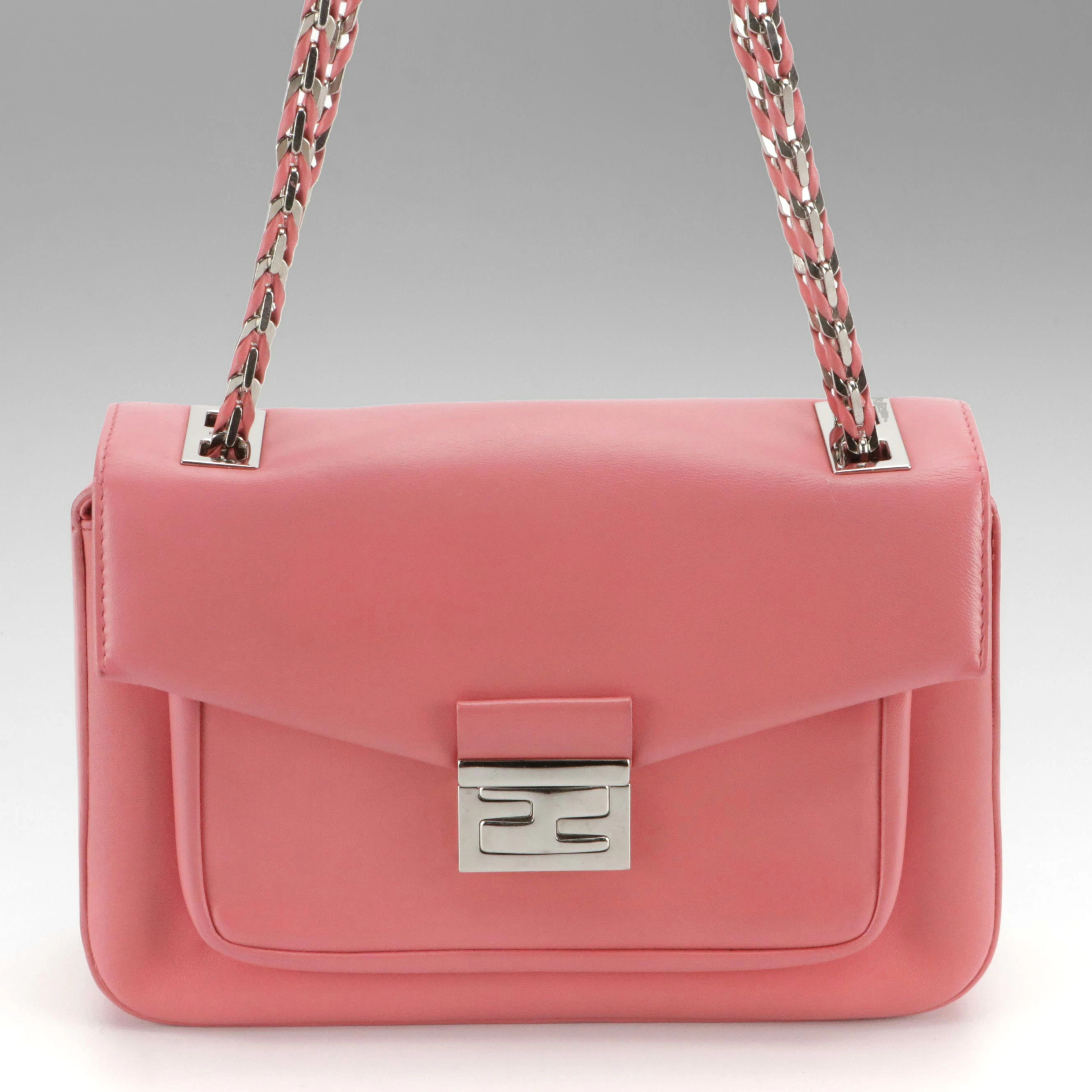 Fendi Be Baguette Bag 8BR677 in Pink Lambskin Leather
