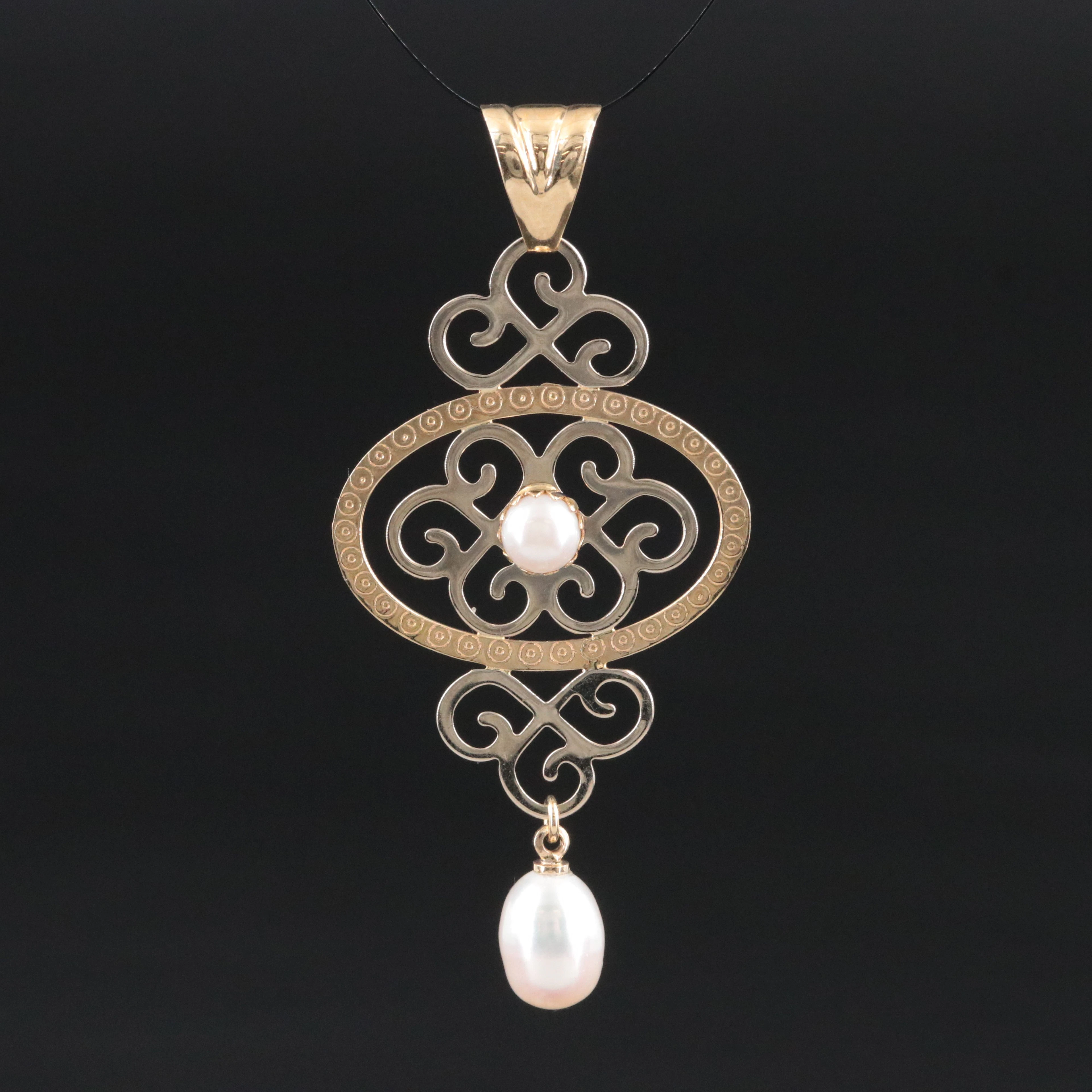 Italian Milor 14K Pearl Pendant