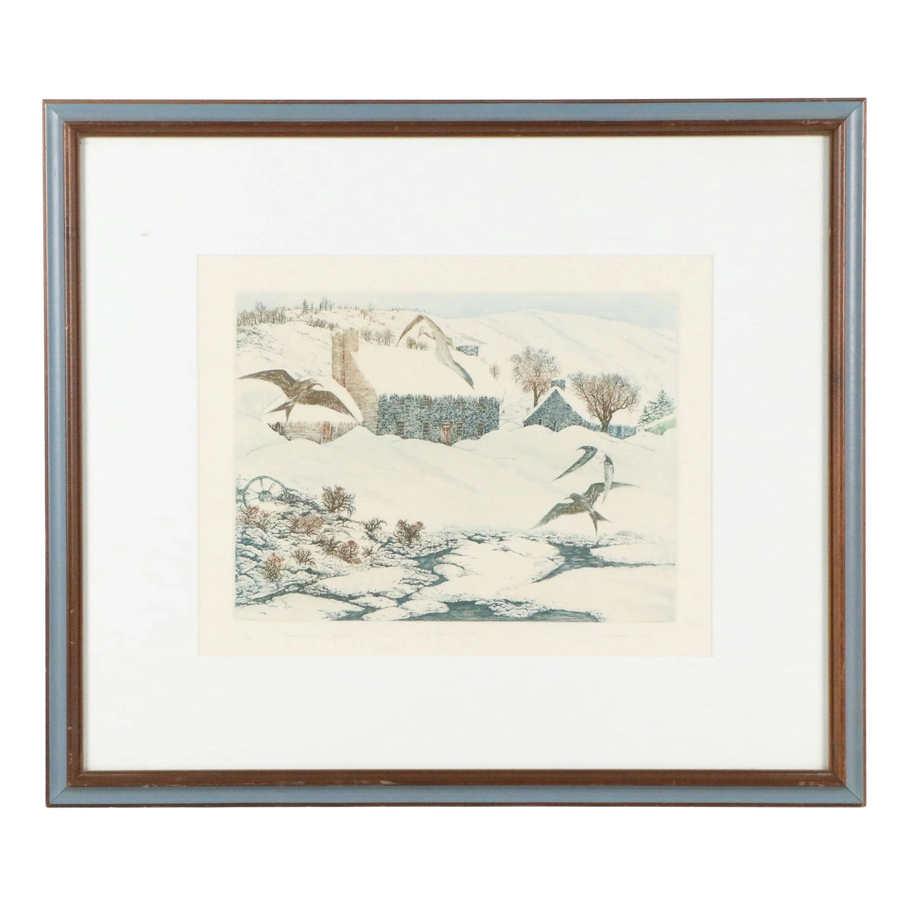 Etching à la Poupée "Maison des Jésuites, maison bleue, jadis!," 1979
