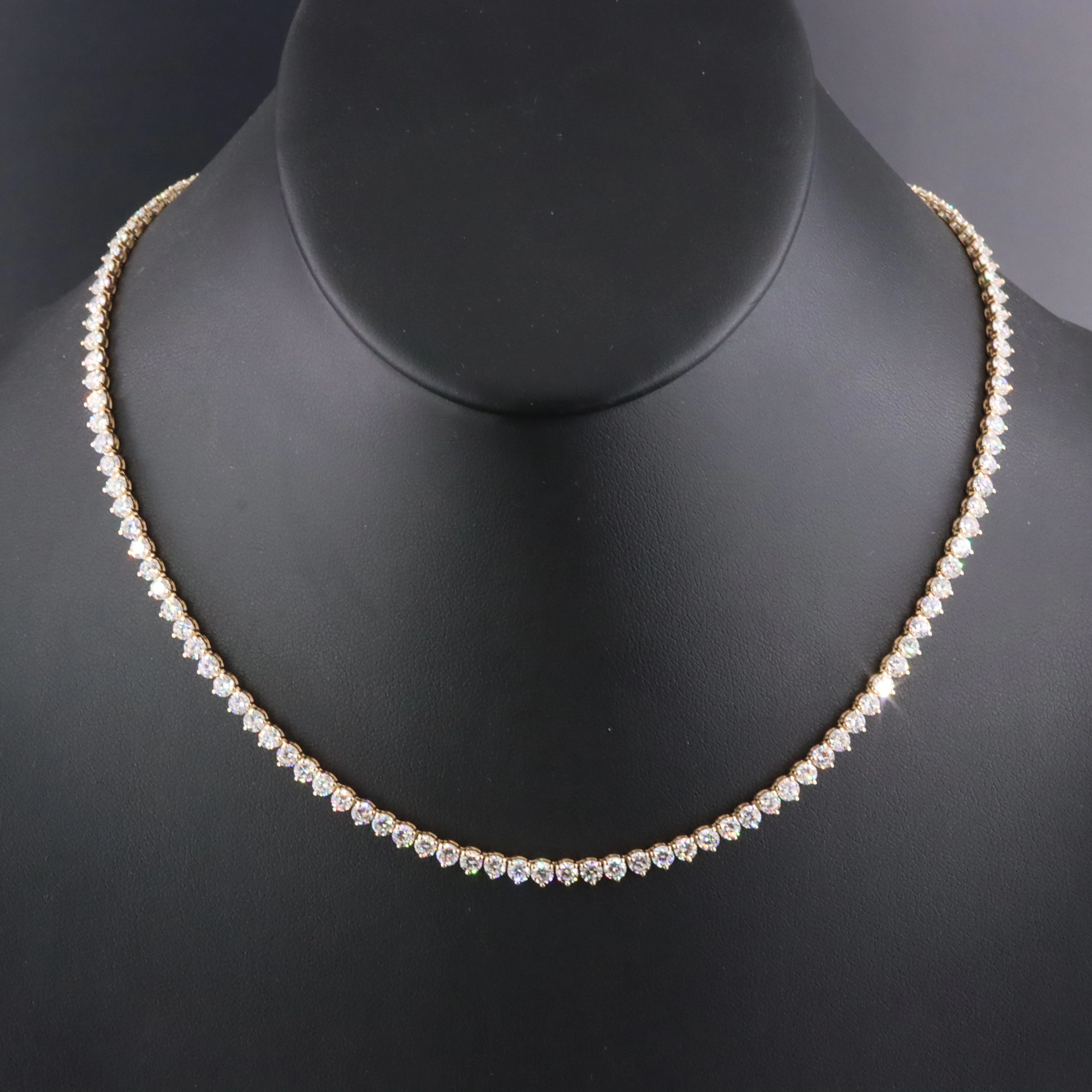 14K 13.52 CTW Lab Grown Diamond Rivière Necklace
