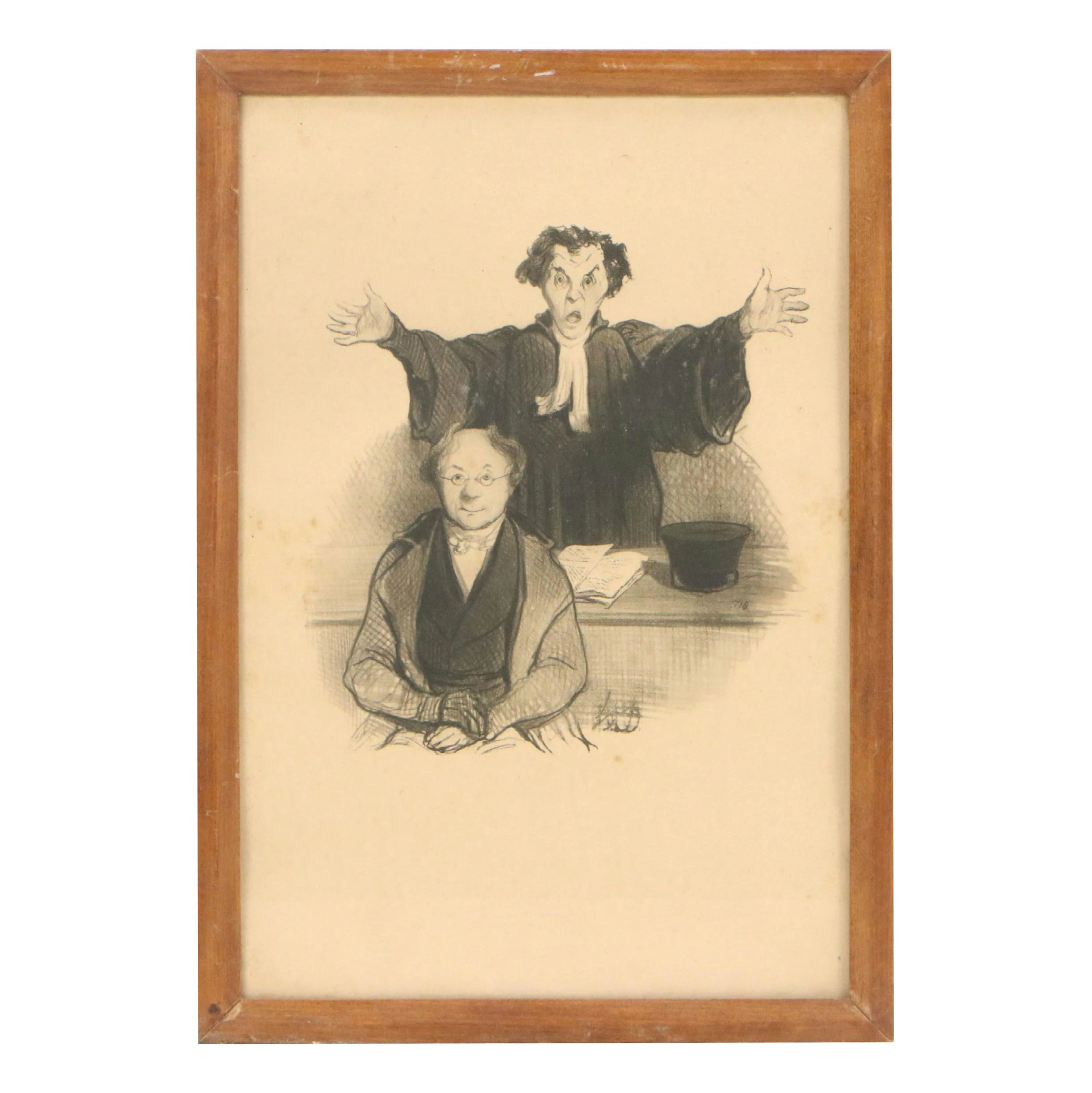 After Honoré Daumier Rotogravure "Une Demande en Séparation," Early