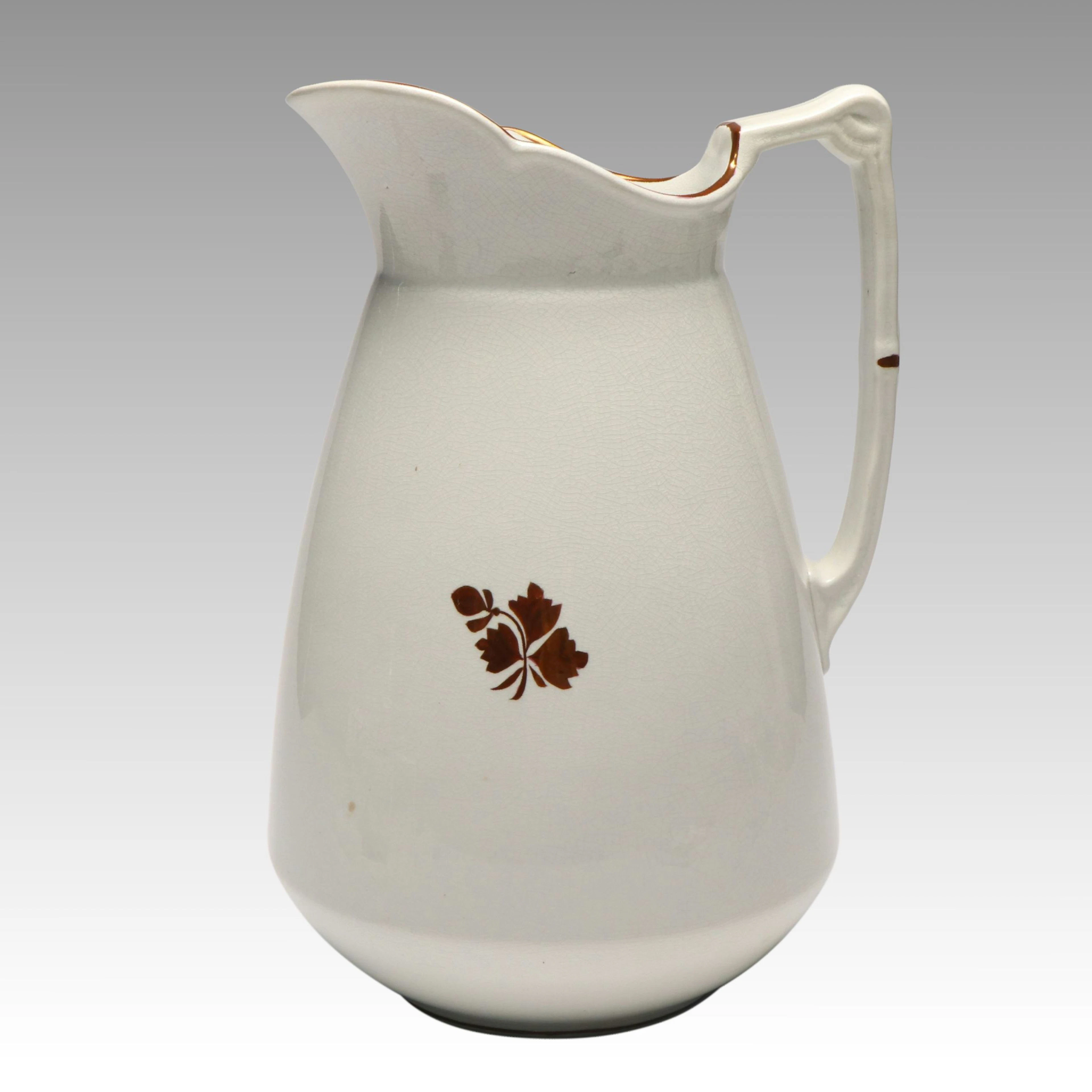 Wedgwood & Co. Royal Stone China Copper Luster Washstand Pitcher, Antique