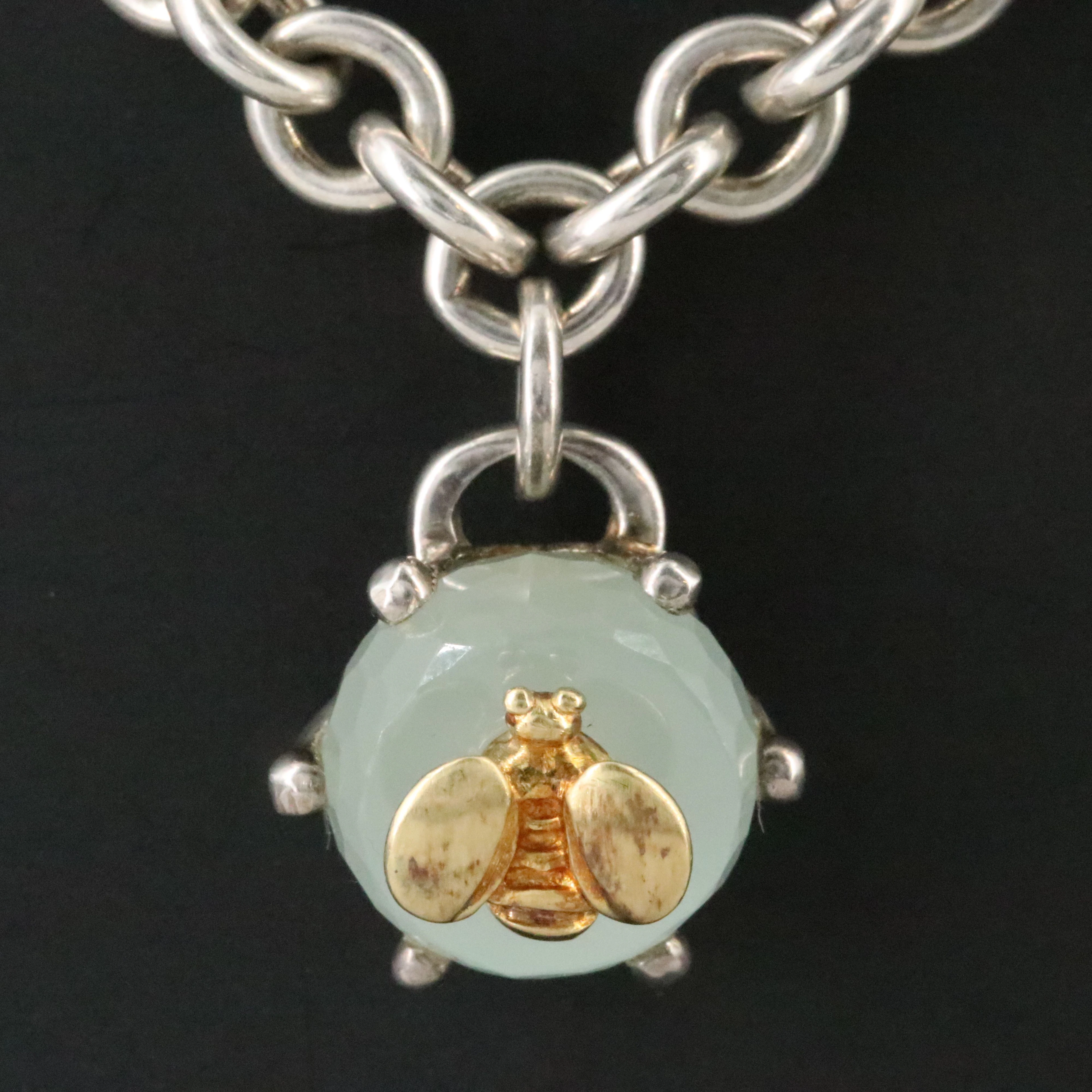Saint by Sarah Jane Dancing Bee Sterling Chalcedony Necklace with 18K Accent