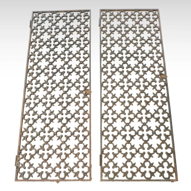 Pair of Gothic Revival Wrought Iron Gates, 19th Century