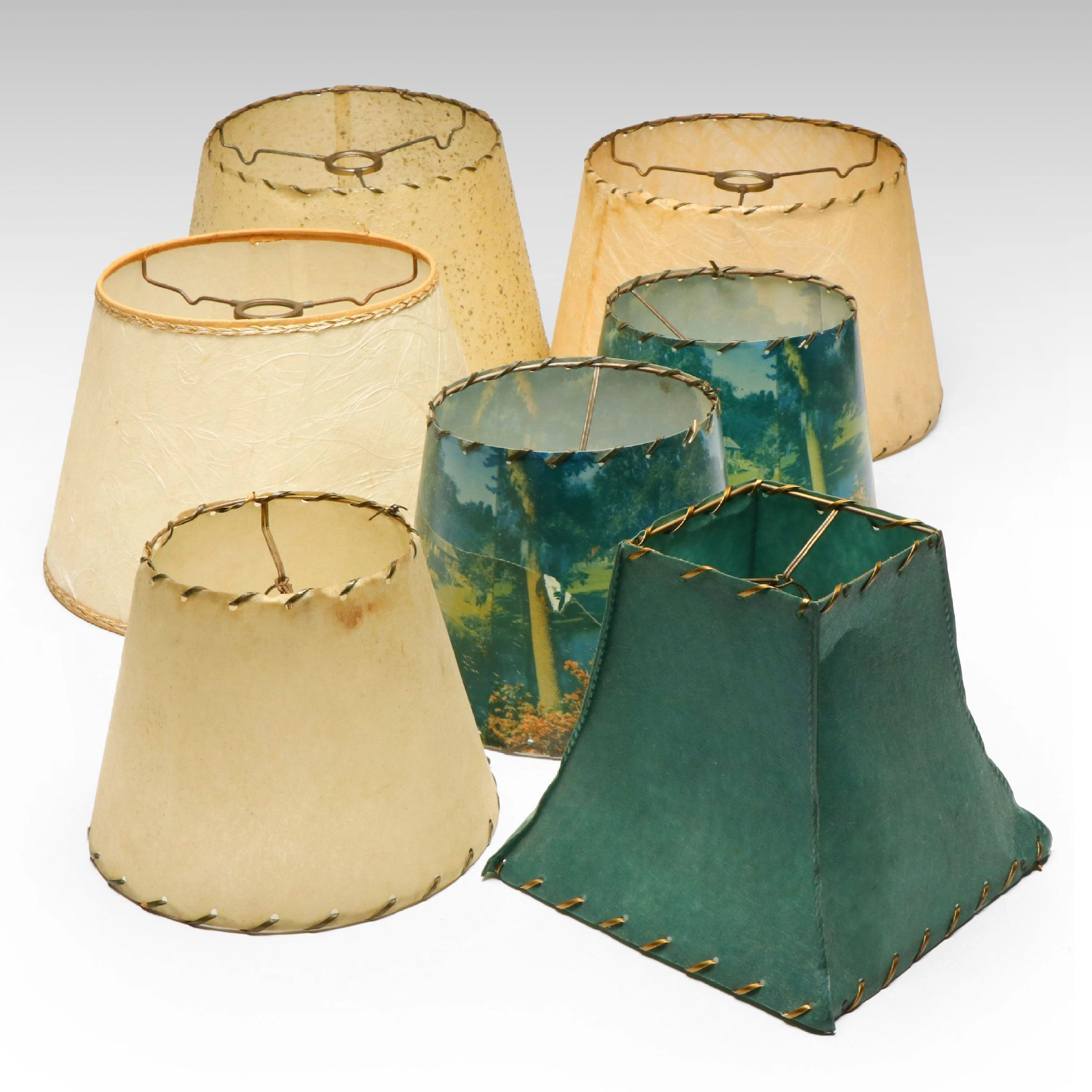 Rawhide and Paper Table Lamp Shades