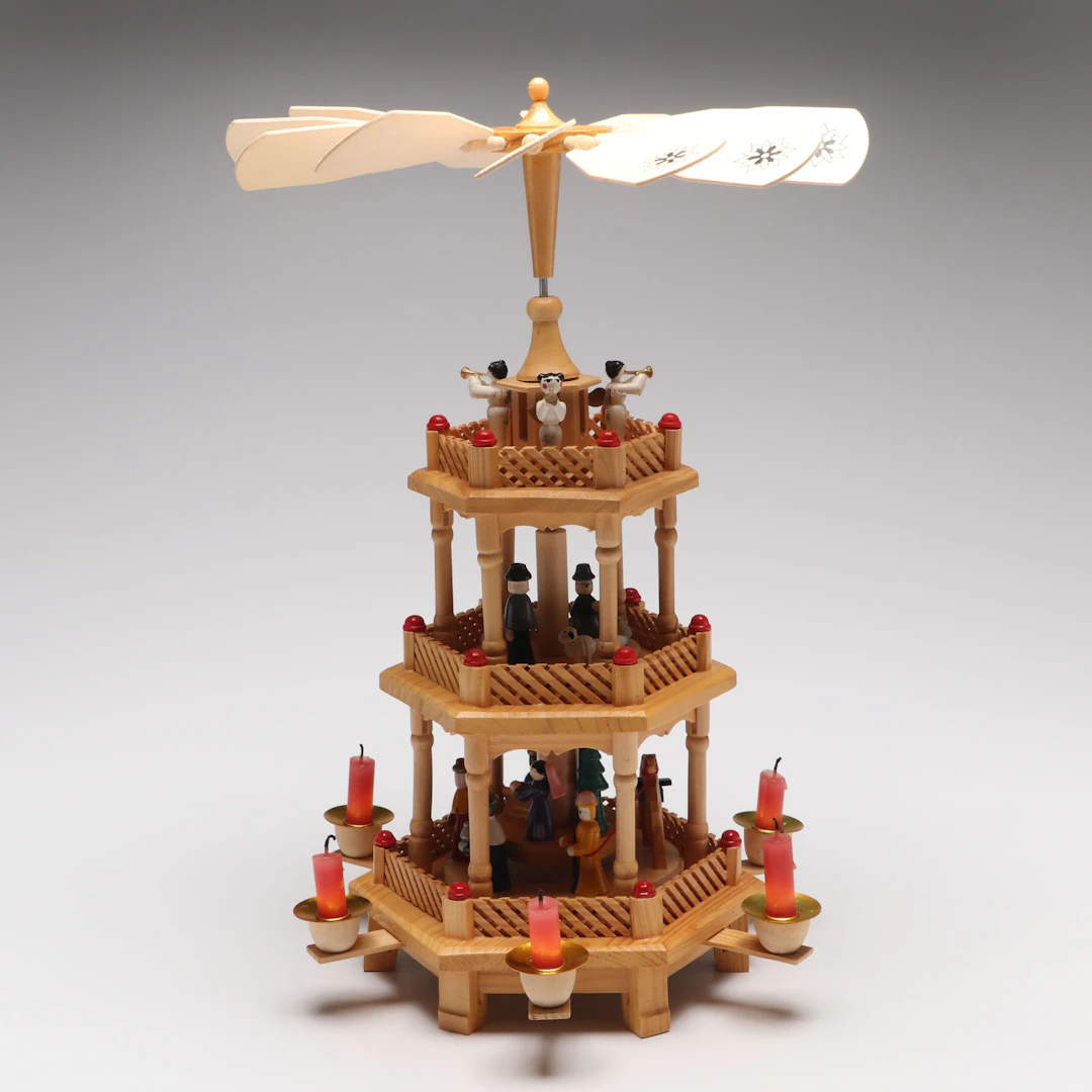 Three-Tier Wooden Christmas Pyramid, Late 20th/Early 21st C.