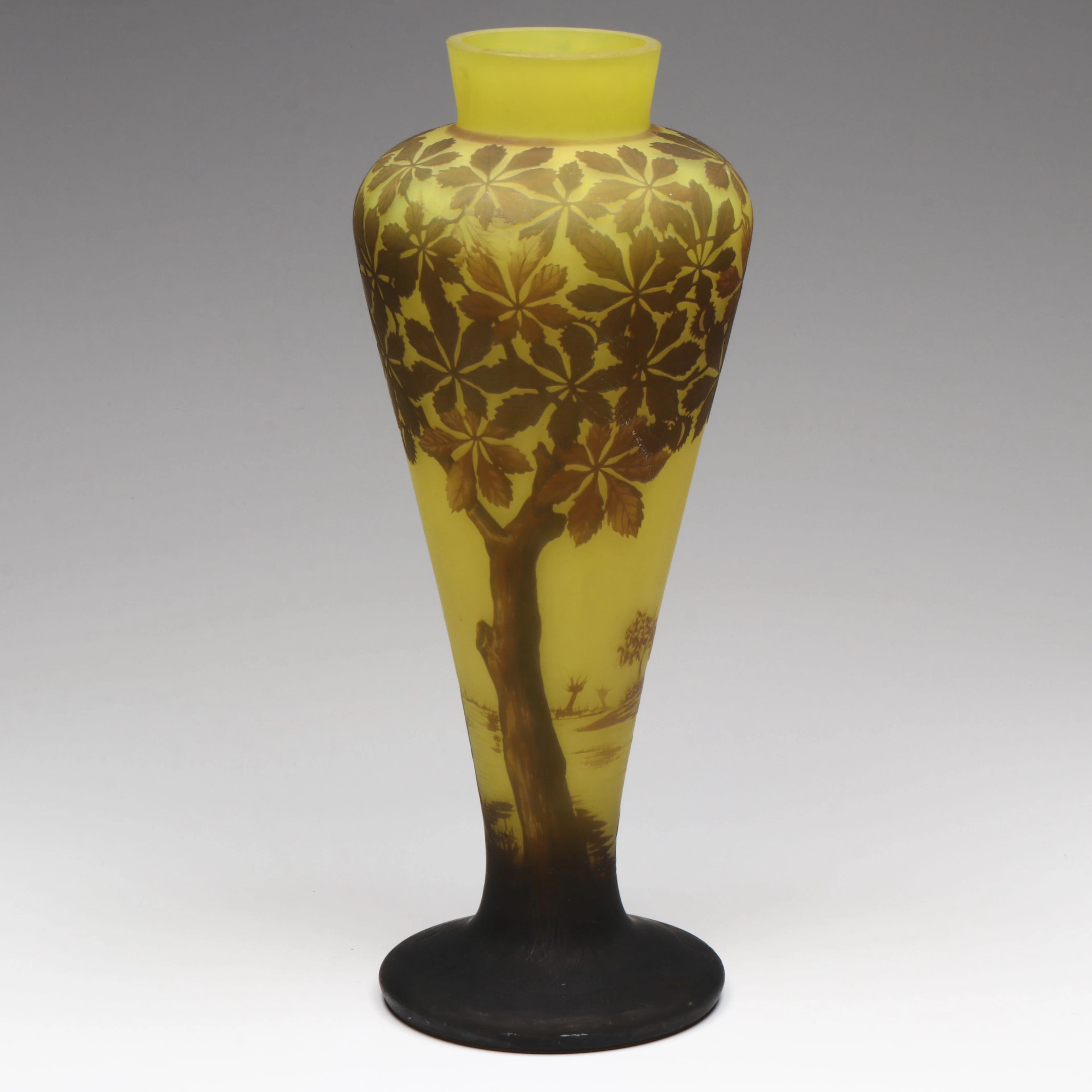 Antique Roger Cameo Art Nouveau Etched Glass Vase