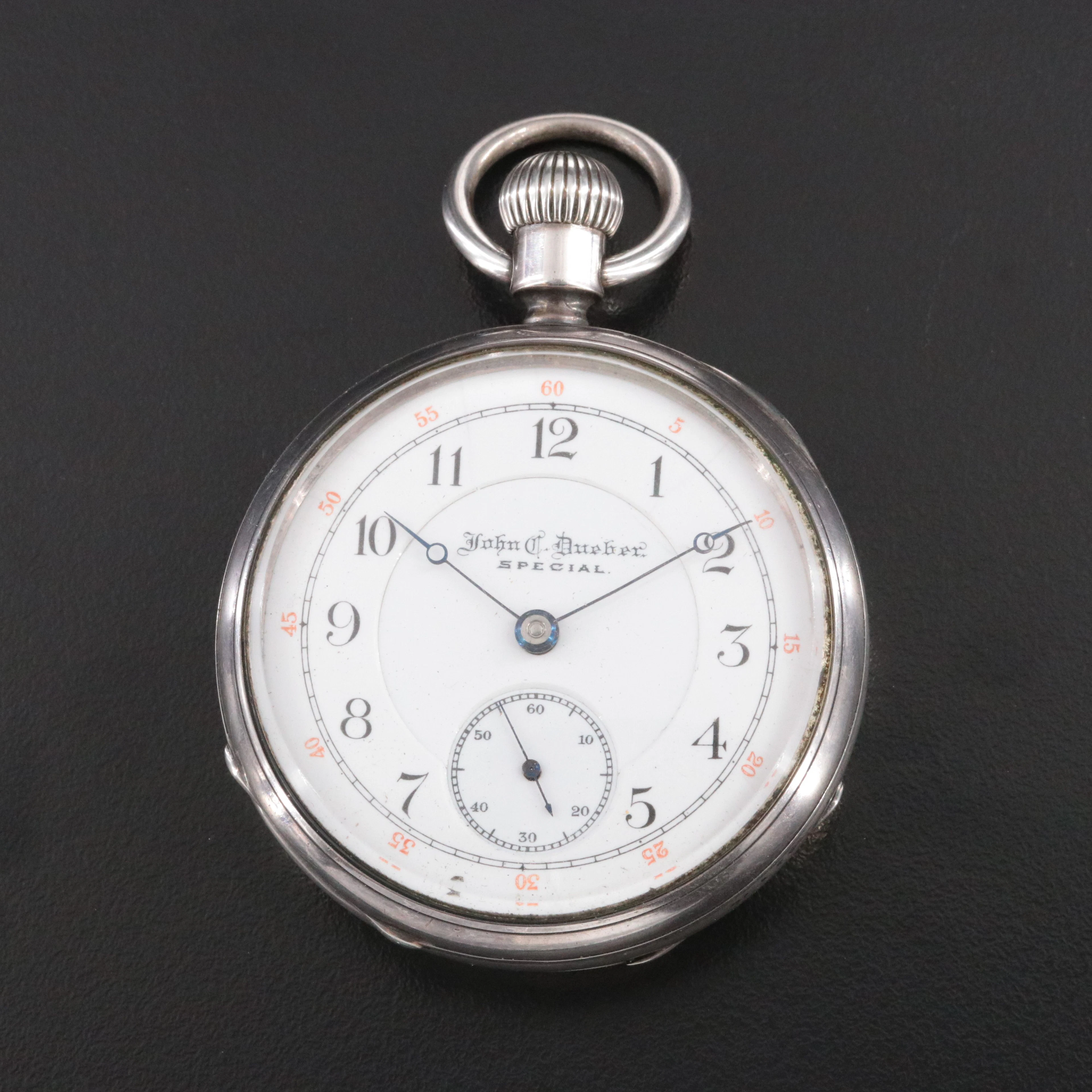 Hampden John C. Dueber Special Sterling Silver Railroad Grade Pocket Watch