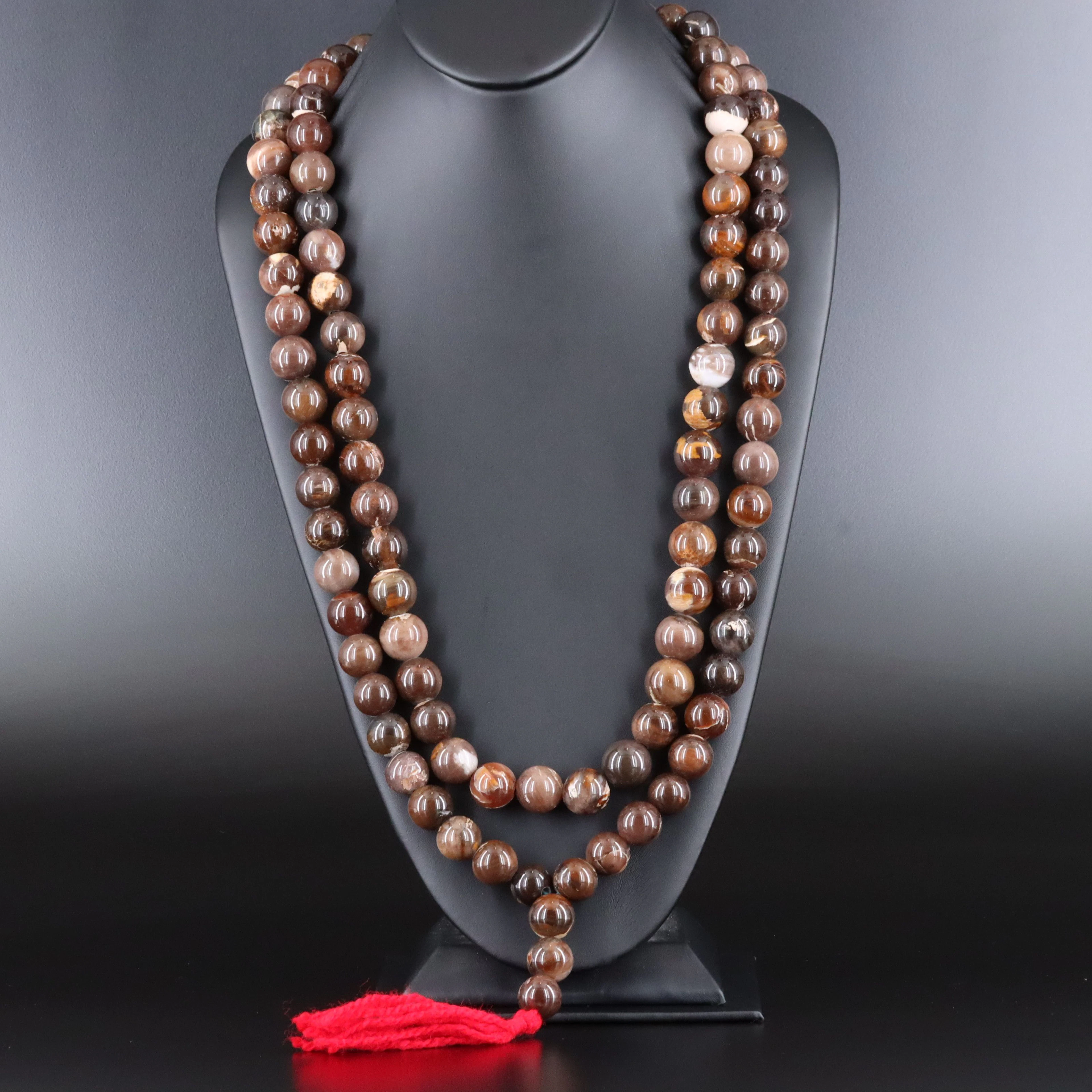 Mala Agate Bead Necklace