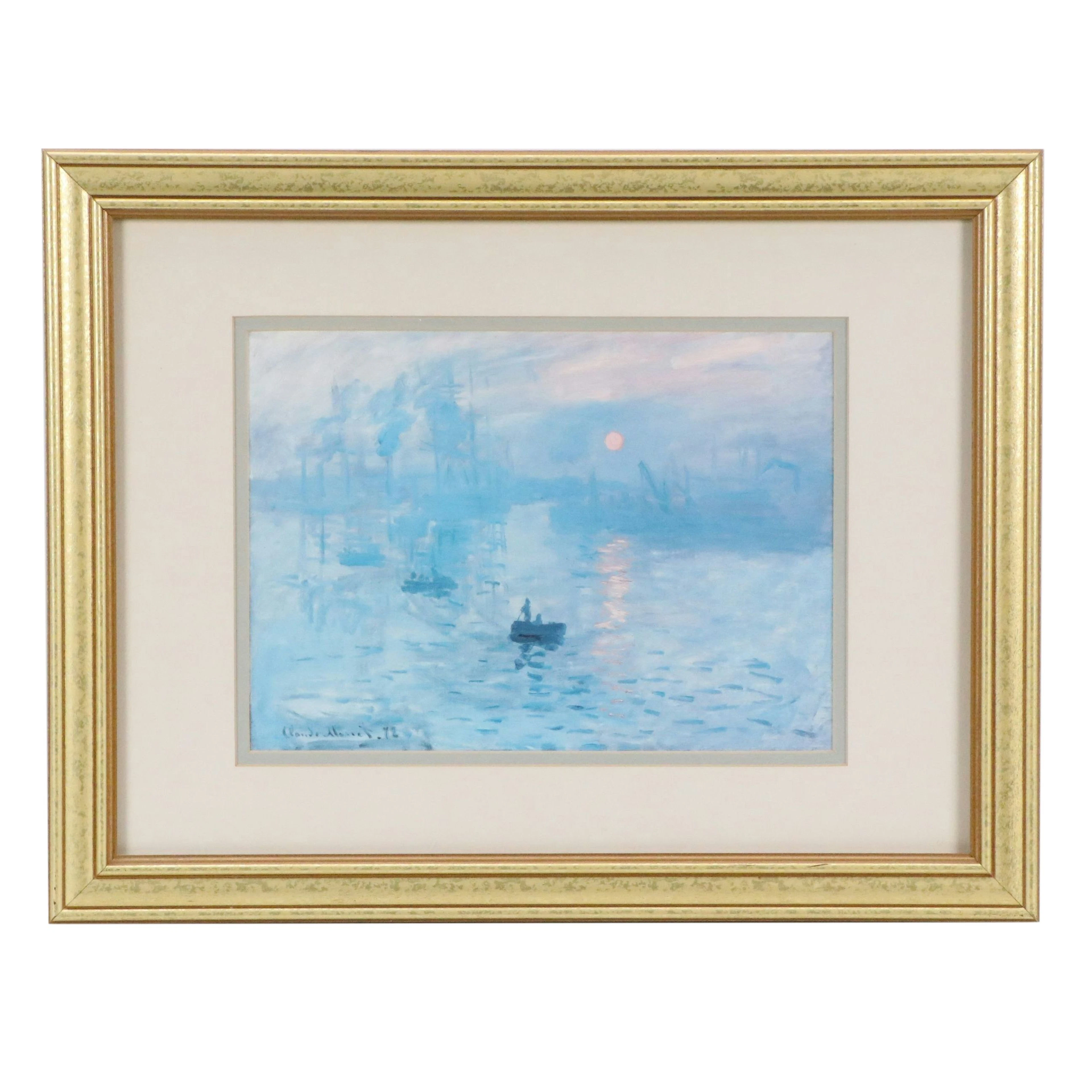 After Claude Monet Offset Lithograph "Impression, soleil levant," 20th Century