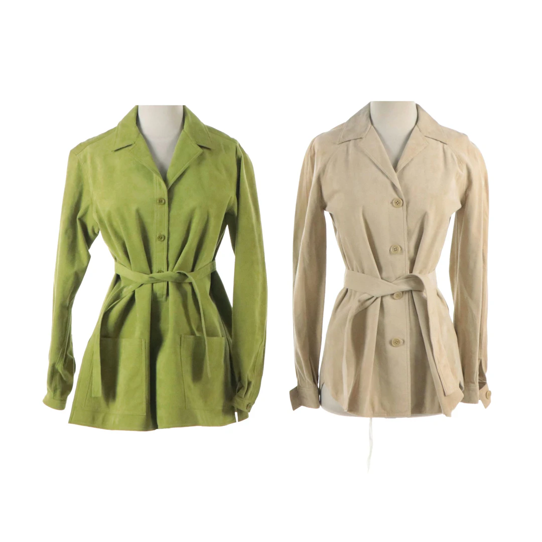 Halston Microfiber Shirts with Tie Belts