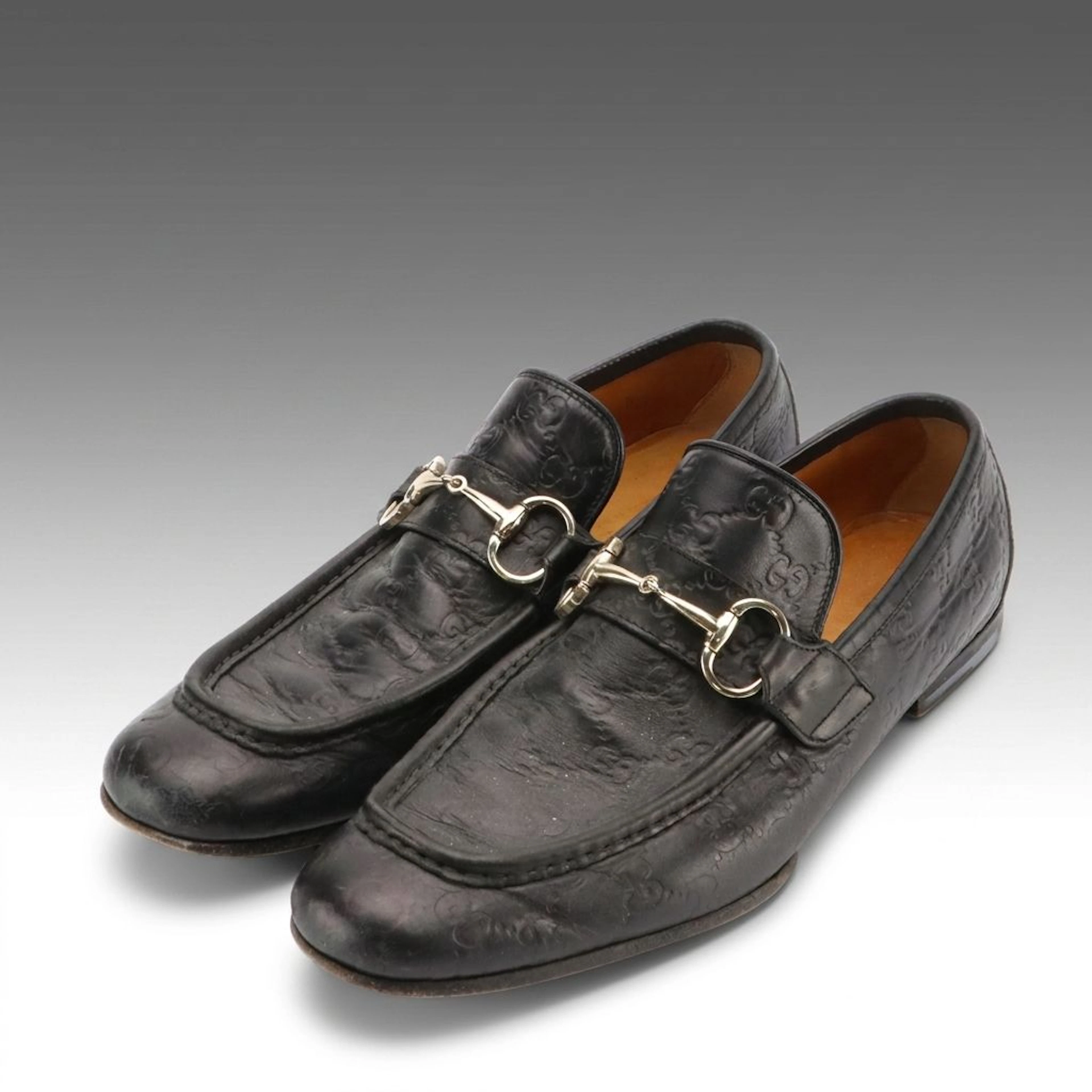 Men's Gucci Horsebit Loafers in Black Guccissima Leather