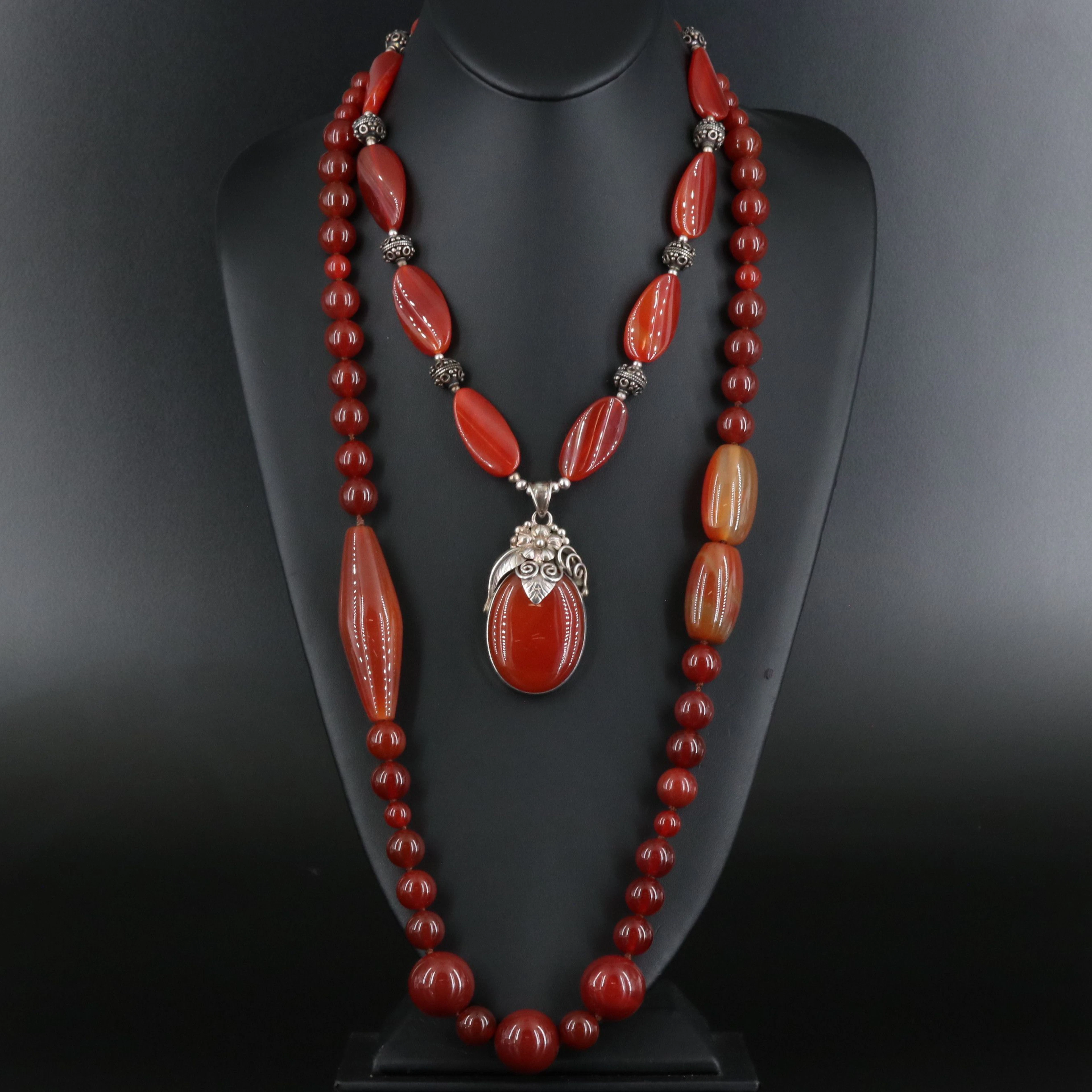 Sterling Carnelian Necklaces
