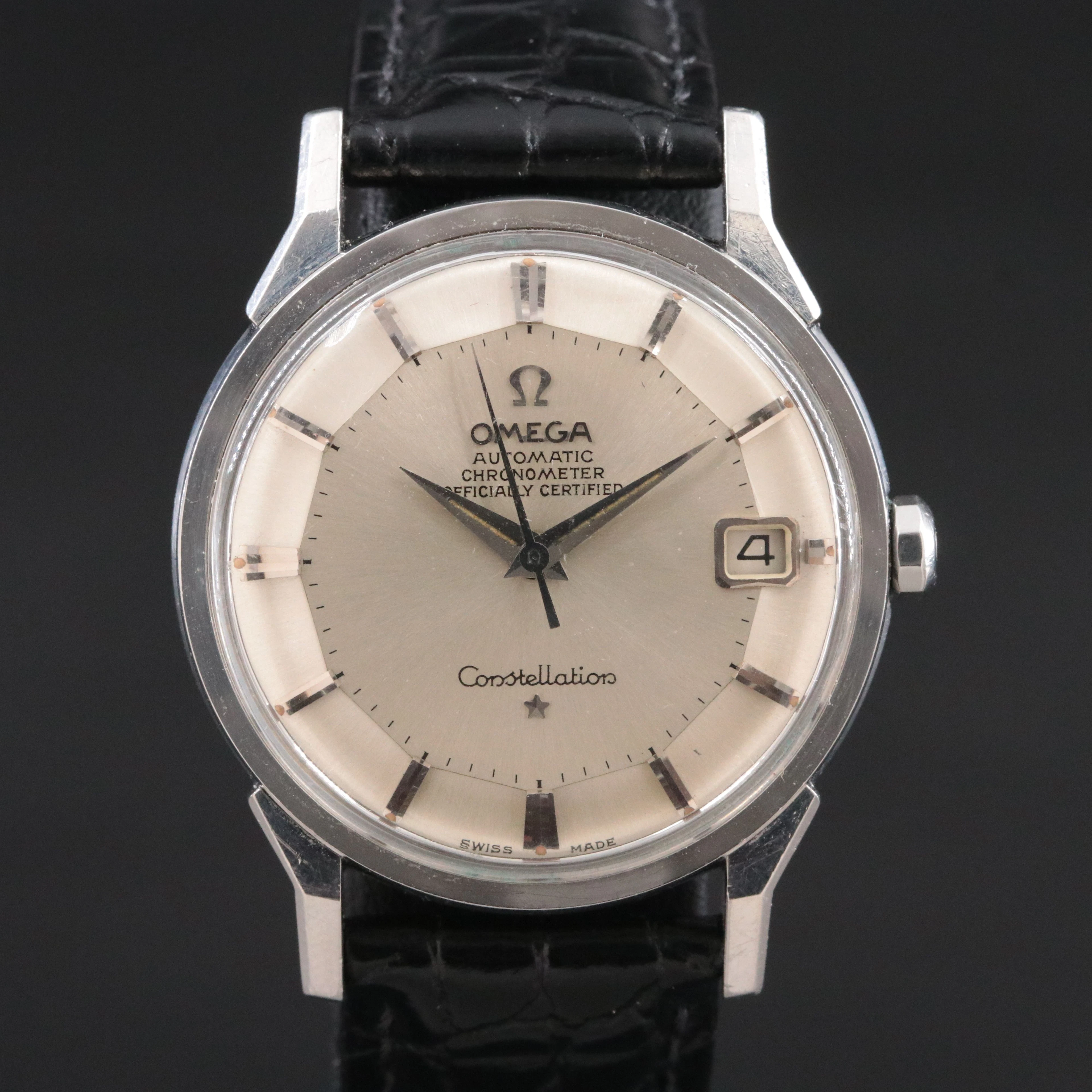 1963 Omega Constellation Pie Pan Dial Dog Leg Lugs Automatic Watch Ref. 168.005