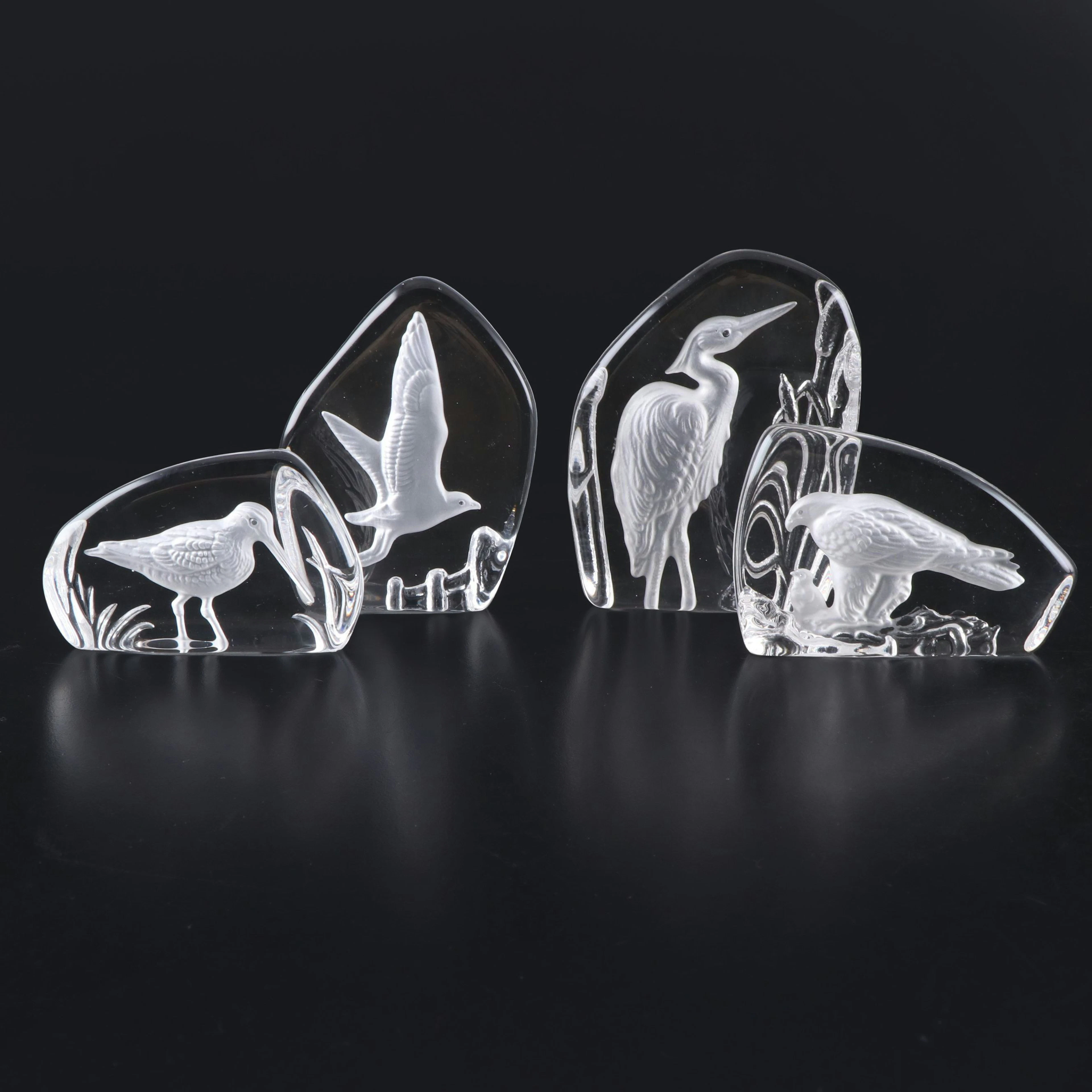 Wedgwood Crystal for Danbury Mint "Heron", "Seagull" and More Bird Paperweights