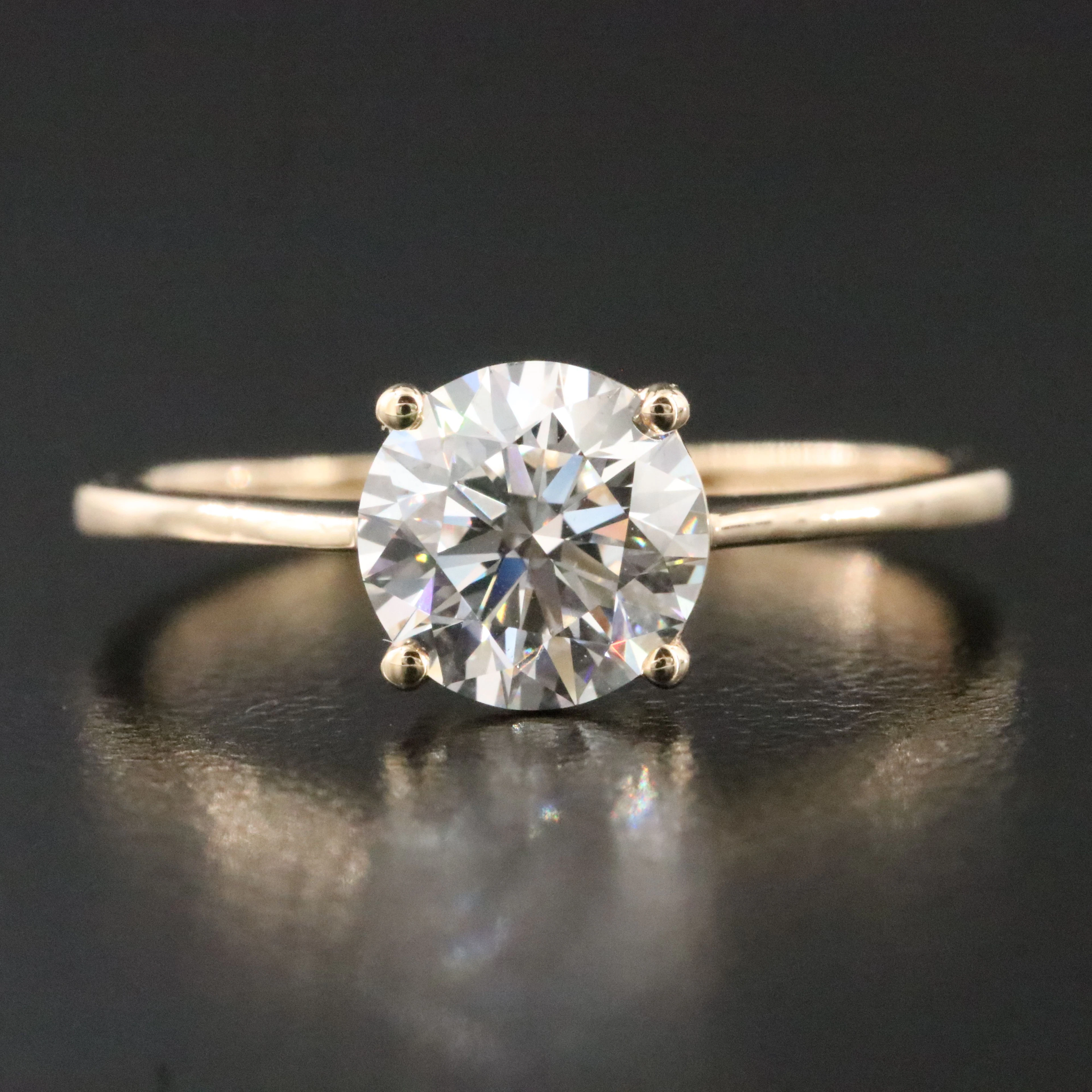 14K 1.26 CT Lab Grown Diamond Solitaire Ring with IGI Report