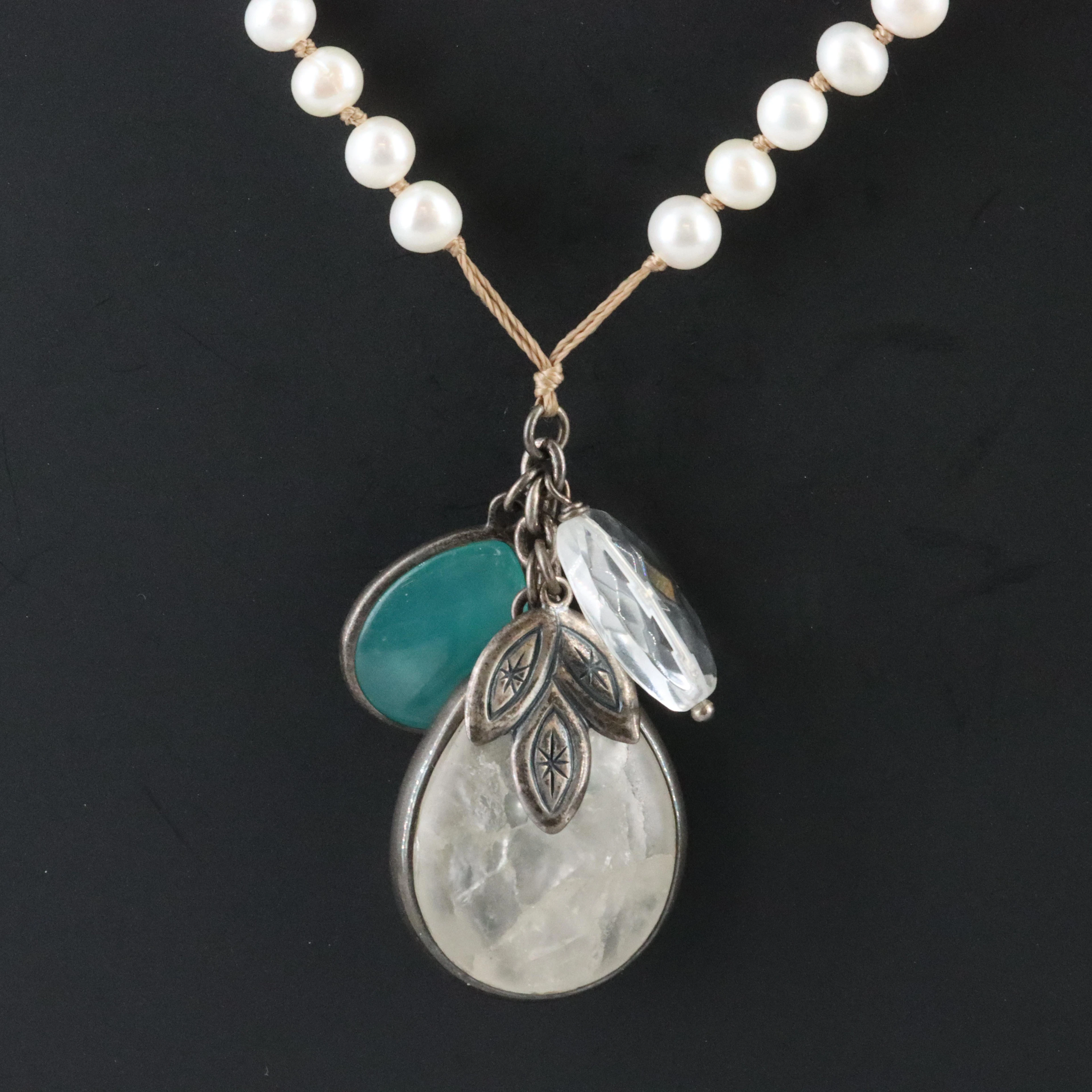 Silpada Sterling Necklace with Quartz and Pearl