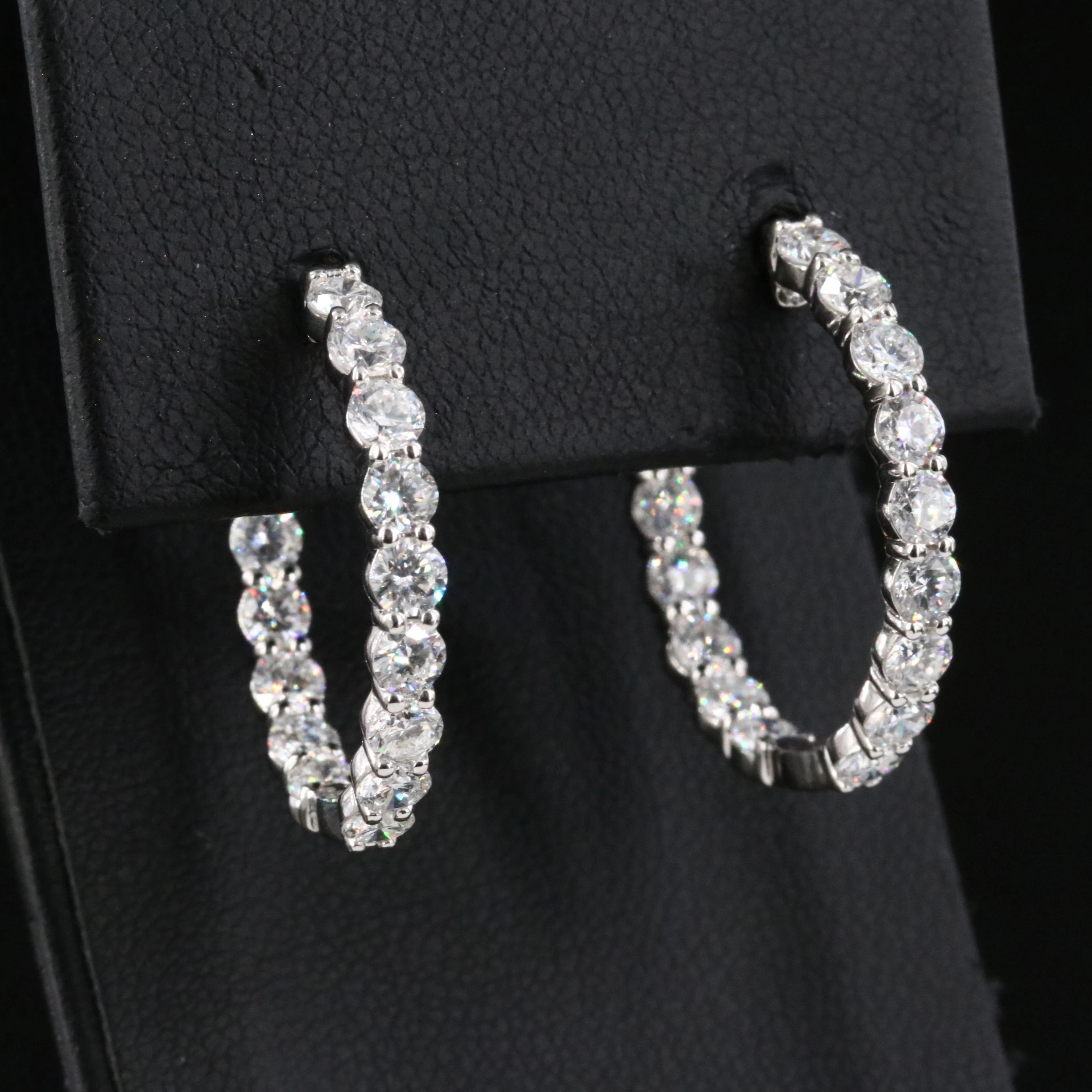 14K 3.34 CTW Lab Grown Diamond Inside-Out Hoop Earrings