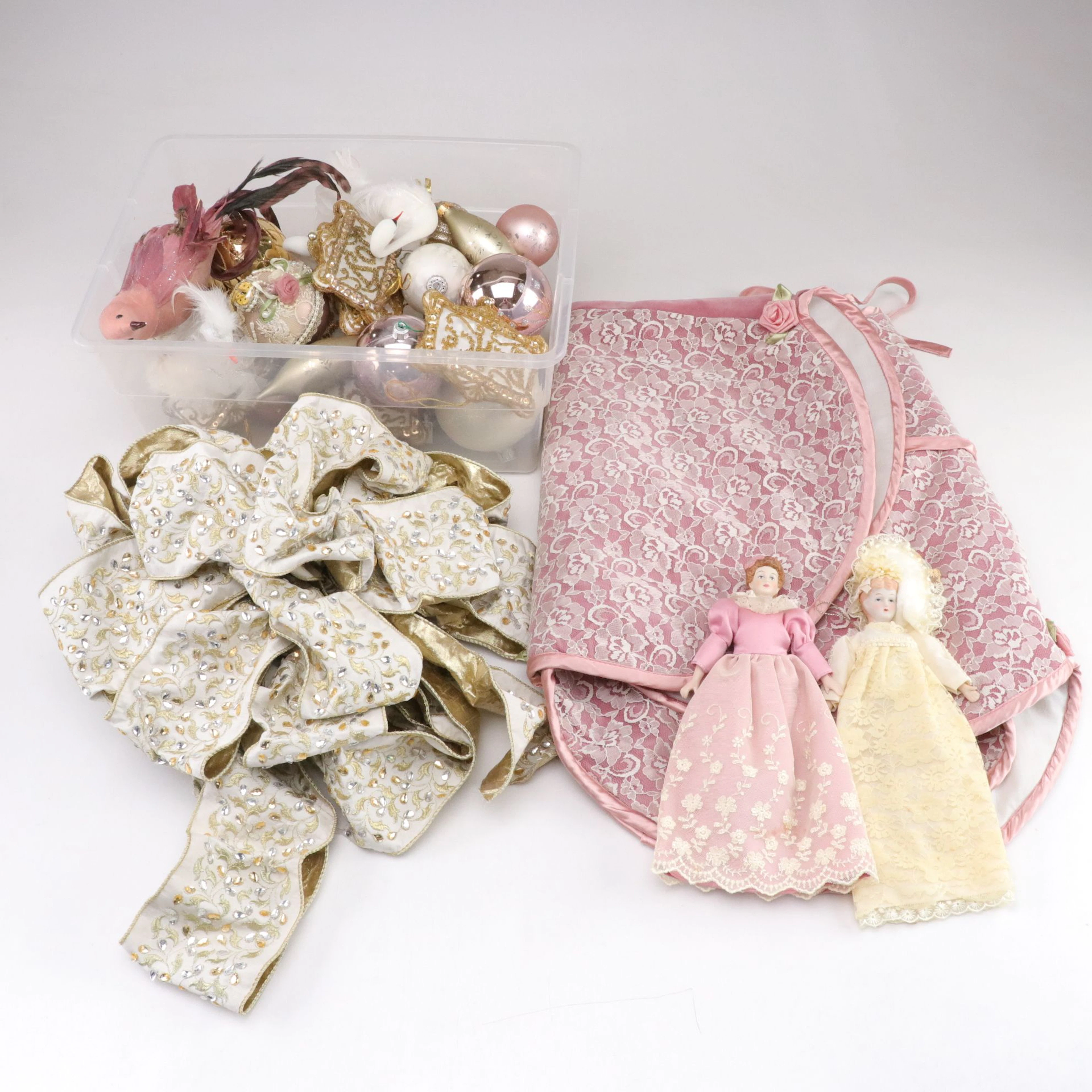 Christmas Ornaments, Tree Skirt, Bow and More