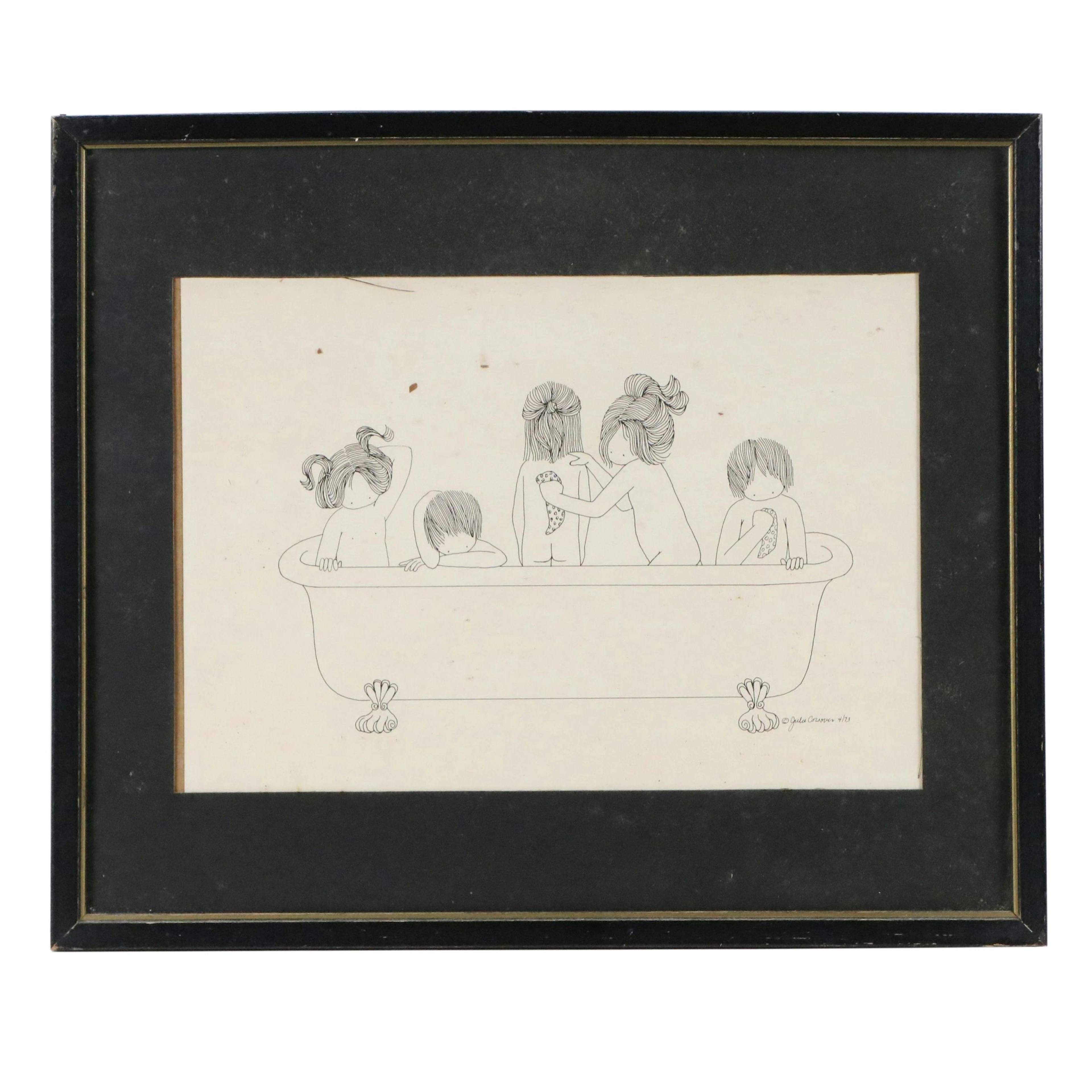 Julie Corsover Lithograph "Bathtub," 1973
