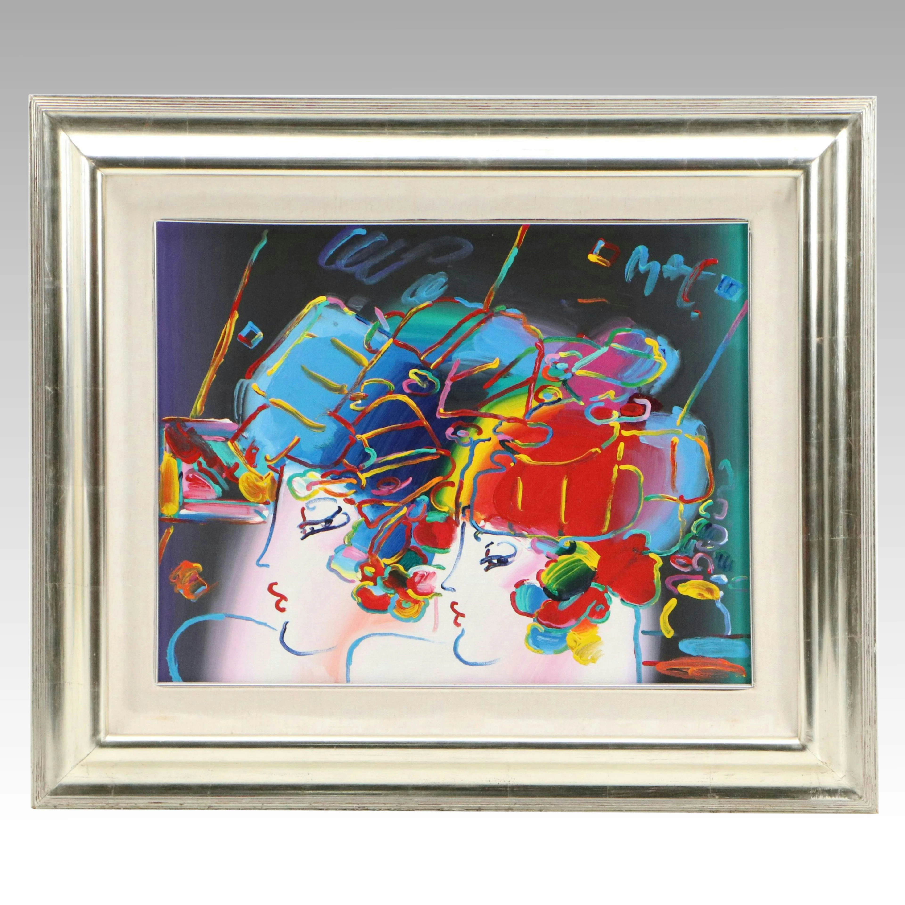 Peter Max Acrylic Painting "Les Mondrian Ladies," 1993