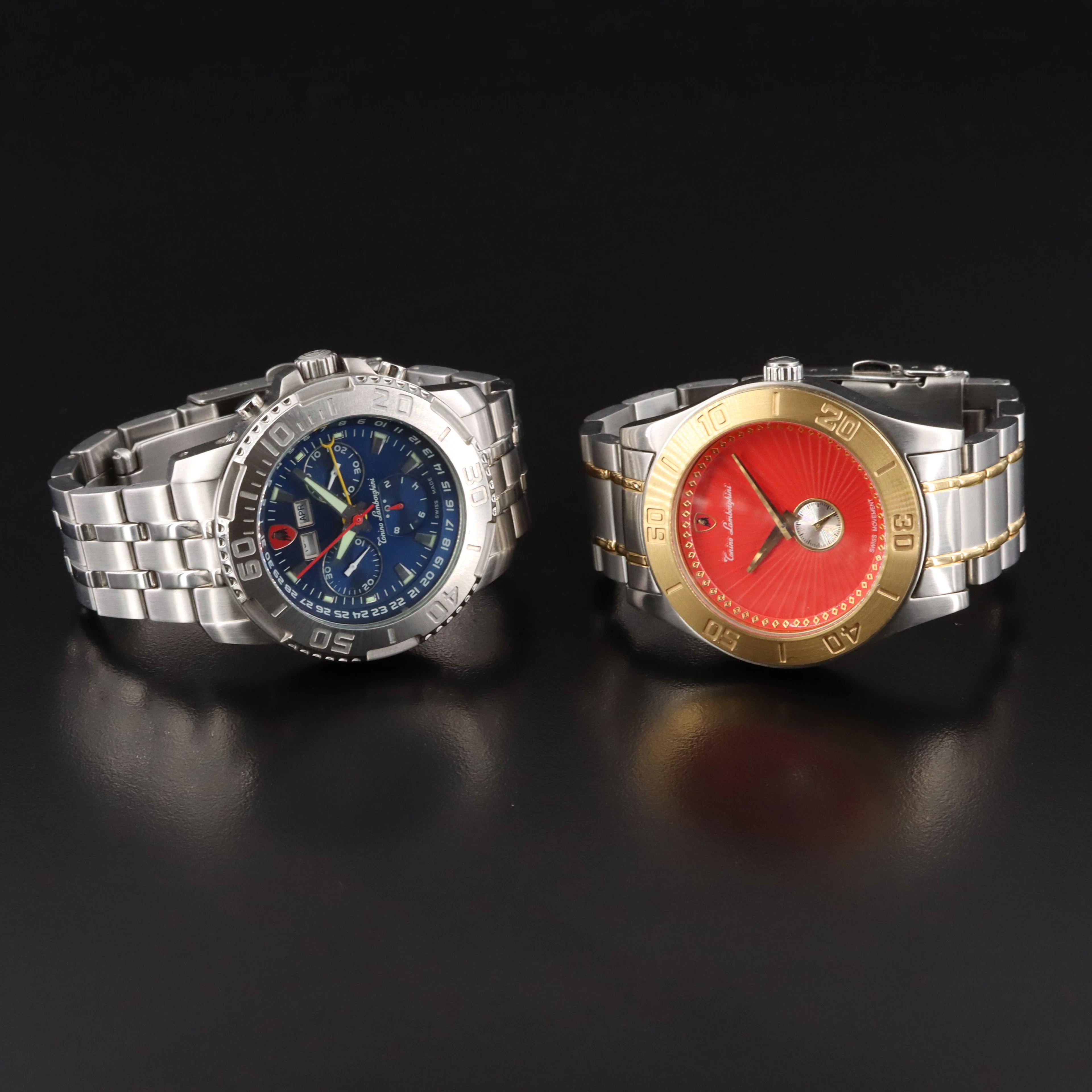 Tonino Lamborgini Spider and Red Sunburst Dial Swiss Quartz Watches