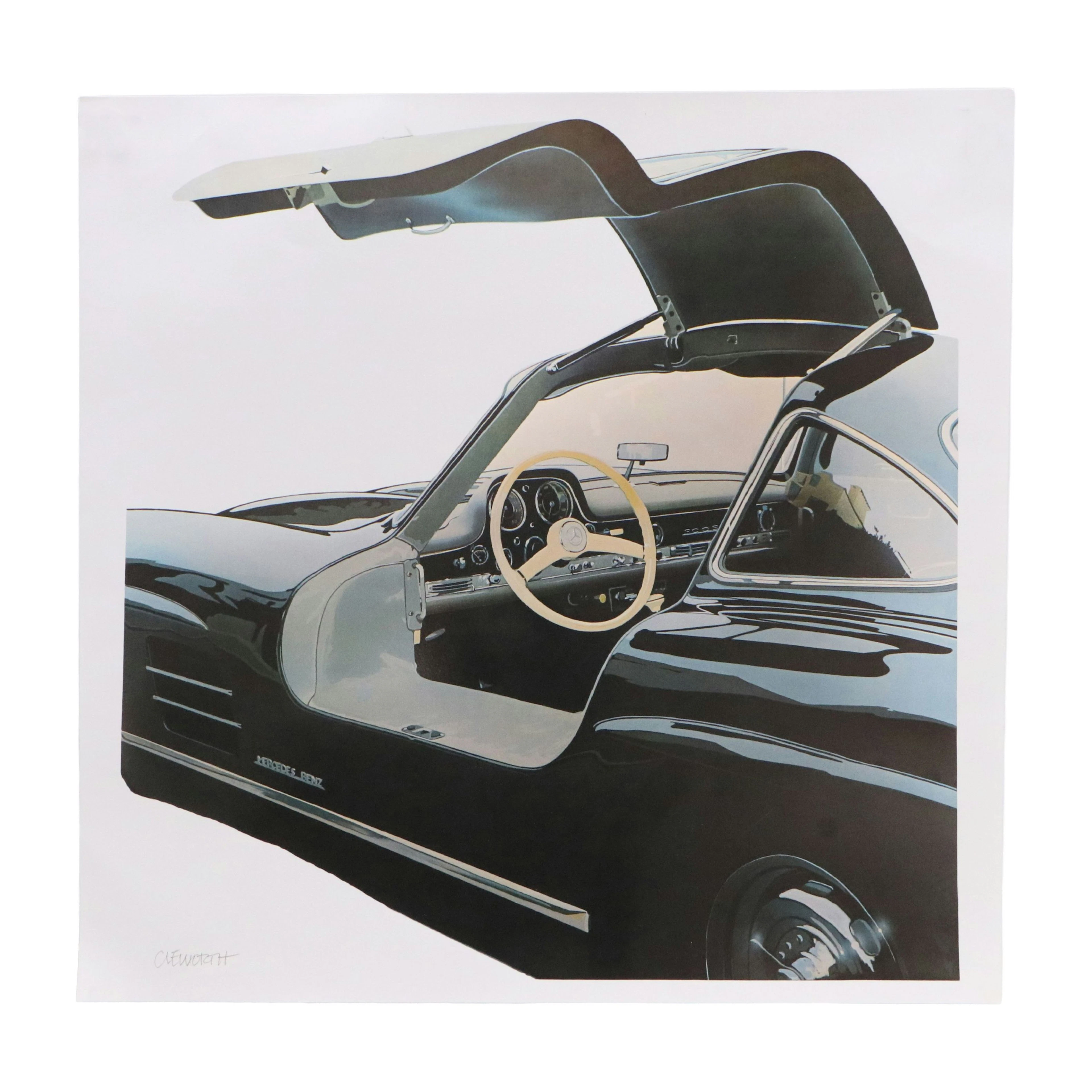 Harold James Cleworth Giclée Print of Mercedes-Benz Interior, 21st Century