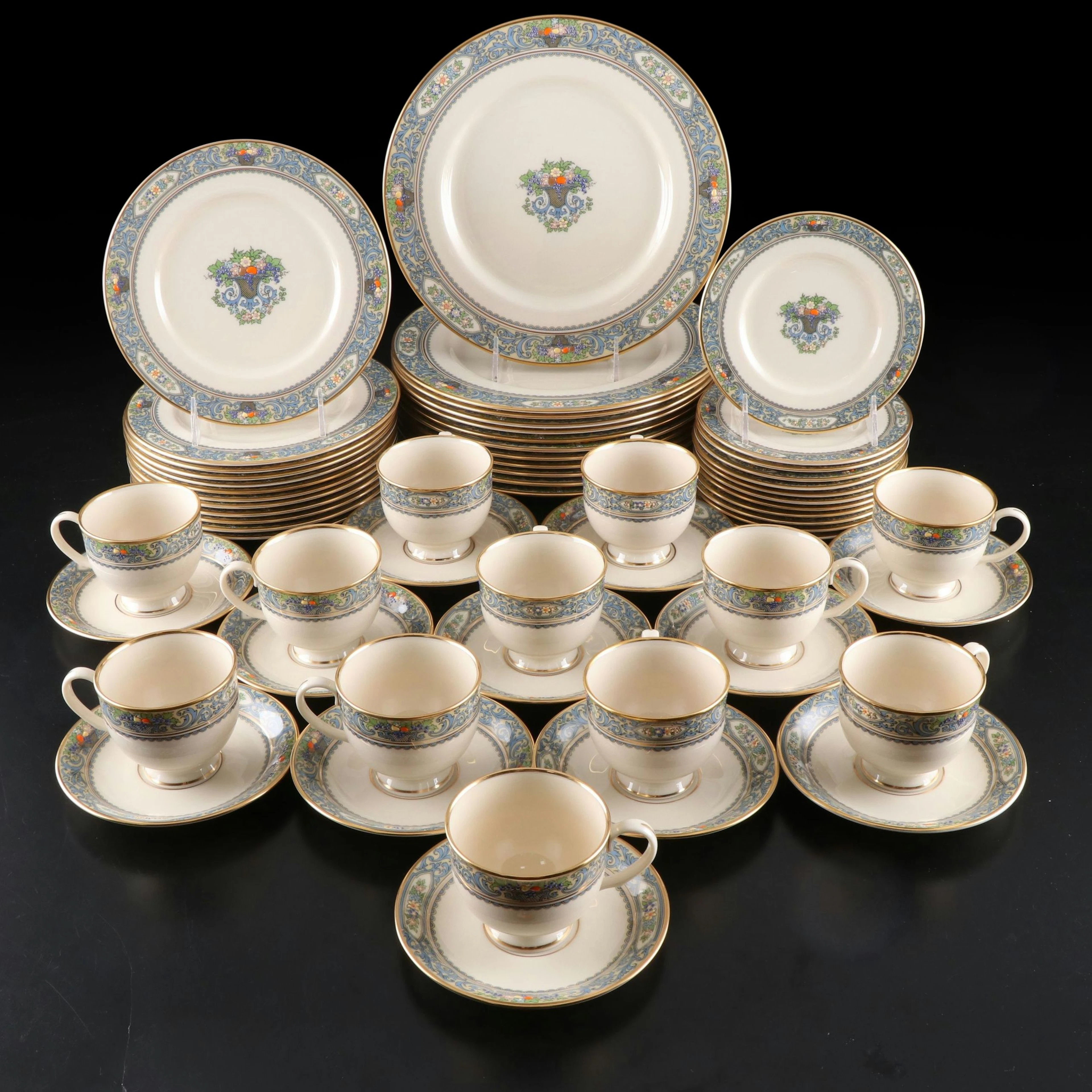 Lenox "Autumn" Gilt Trim China Dinnerware, Mid-20th Century