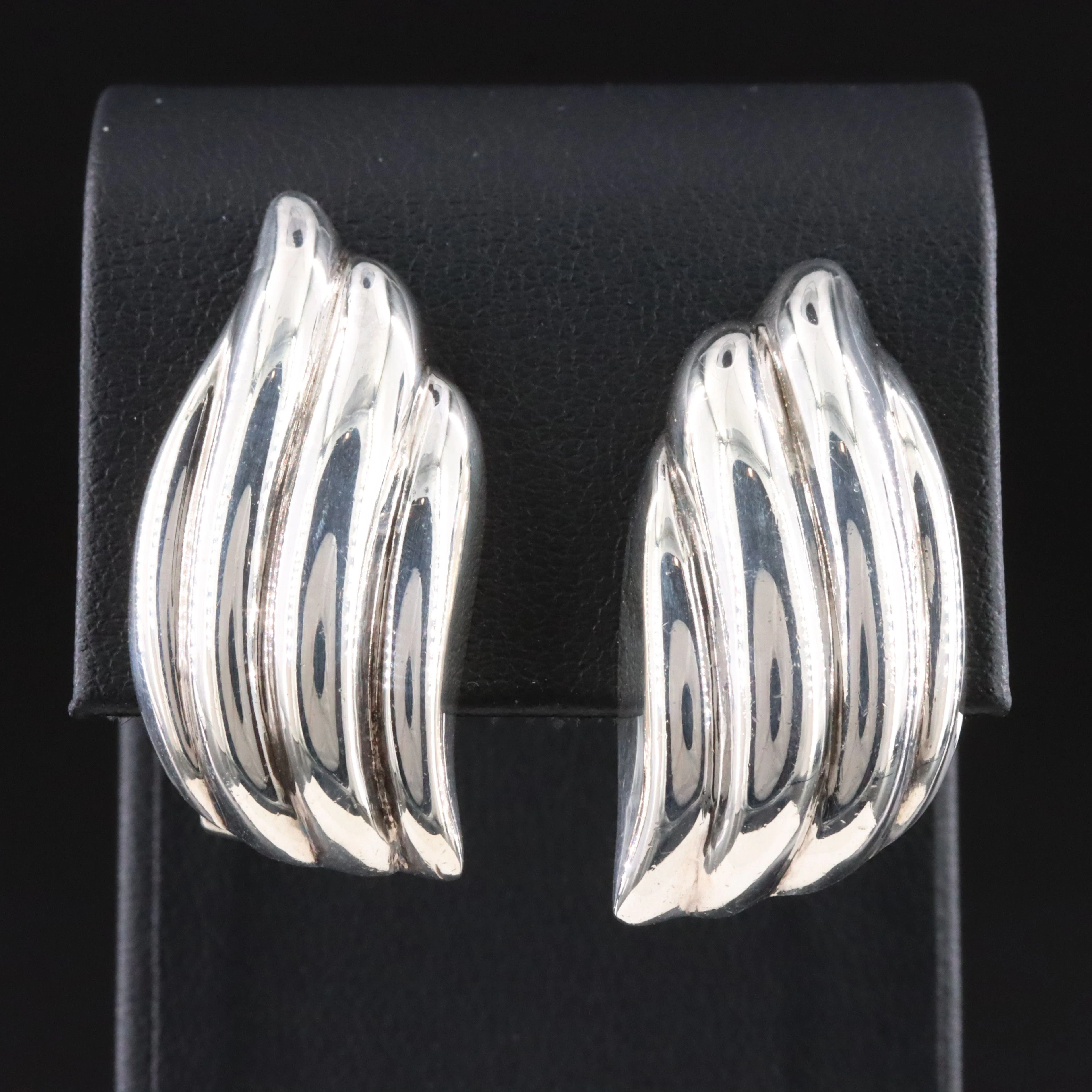 Tiffany & Co. Sterling Fluted Earrings