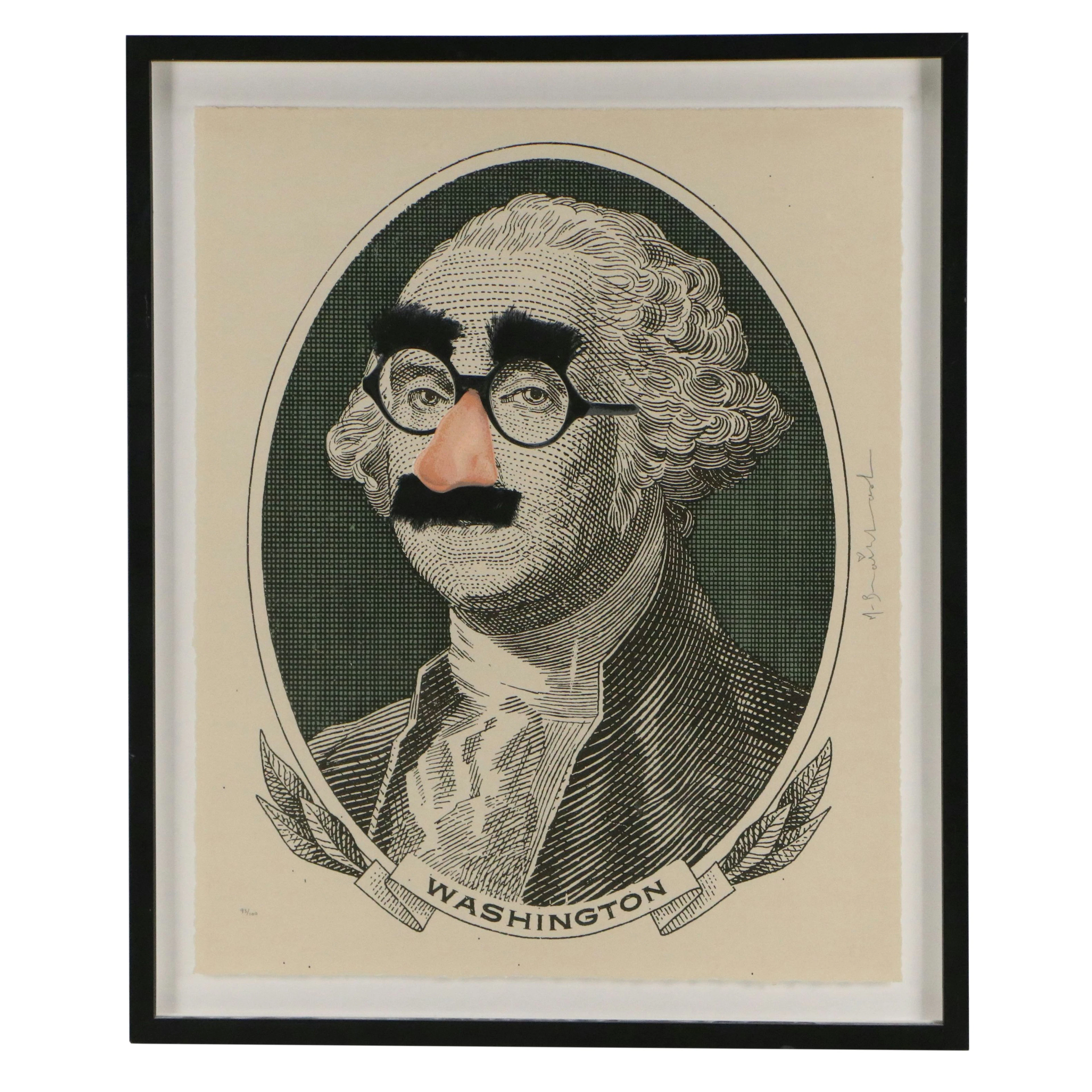Mr. Brainwash Satirical Serigraph of George Washington "Incognito," Circa 2019