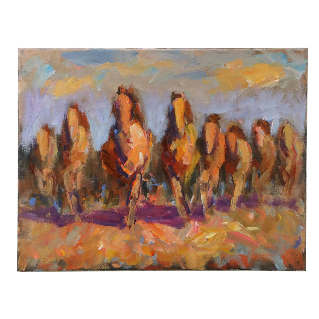 Elle Raines Acrylic Painting "Herd of Horses," 2026
