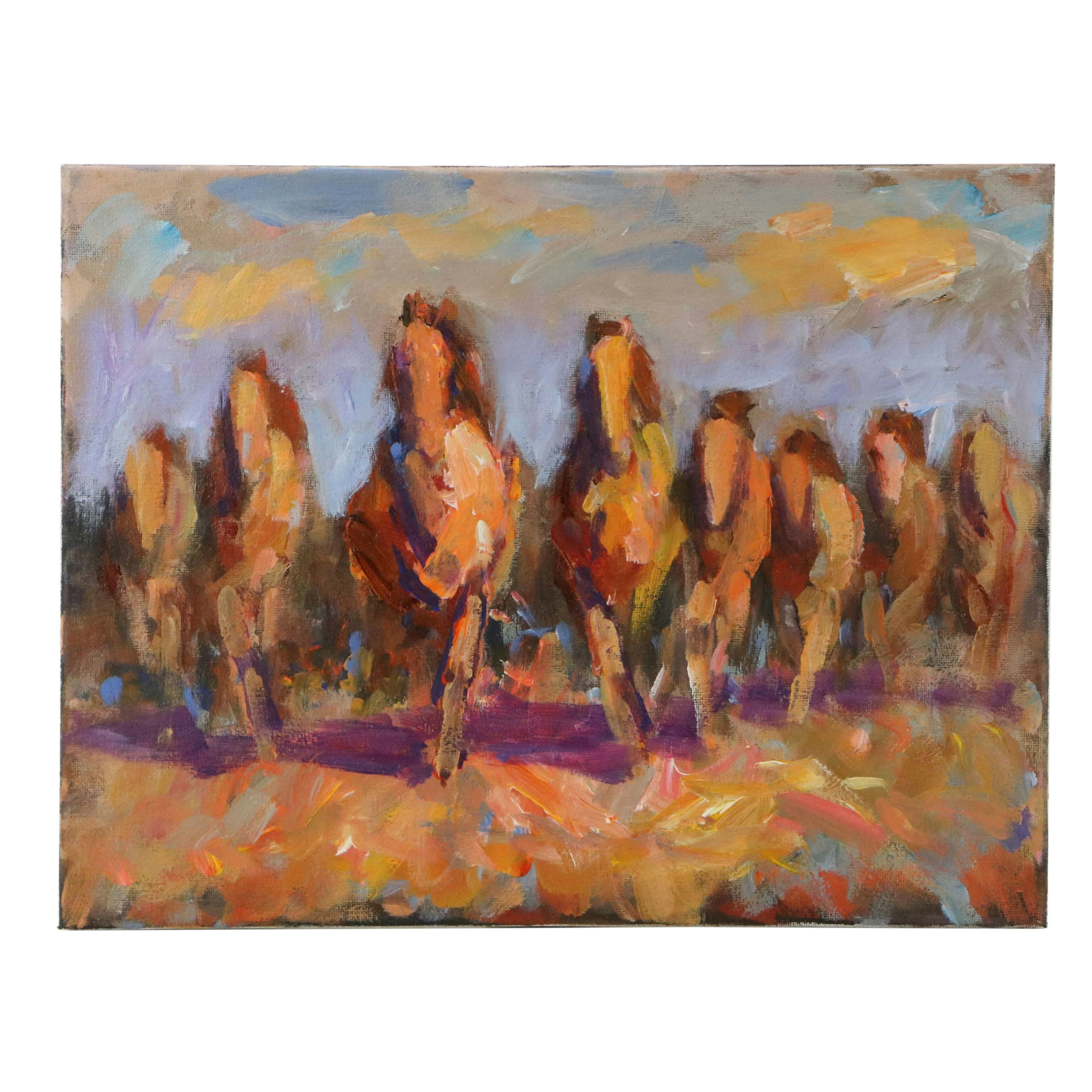 Elle Raines Acrylic Painting "Herd of Horses," 2026