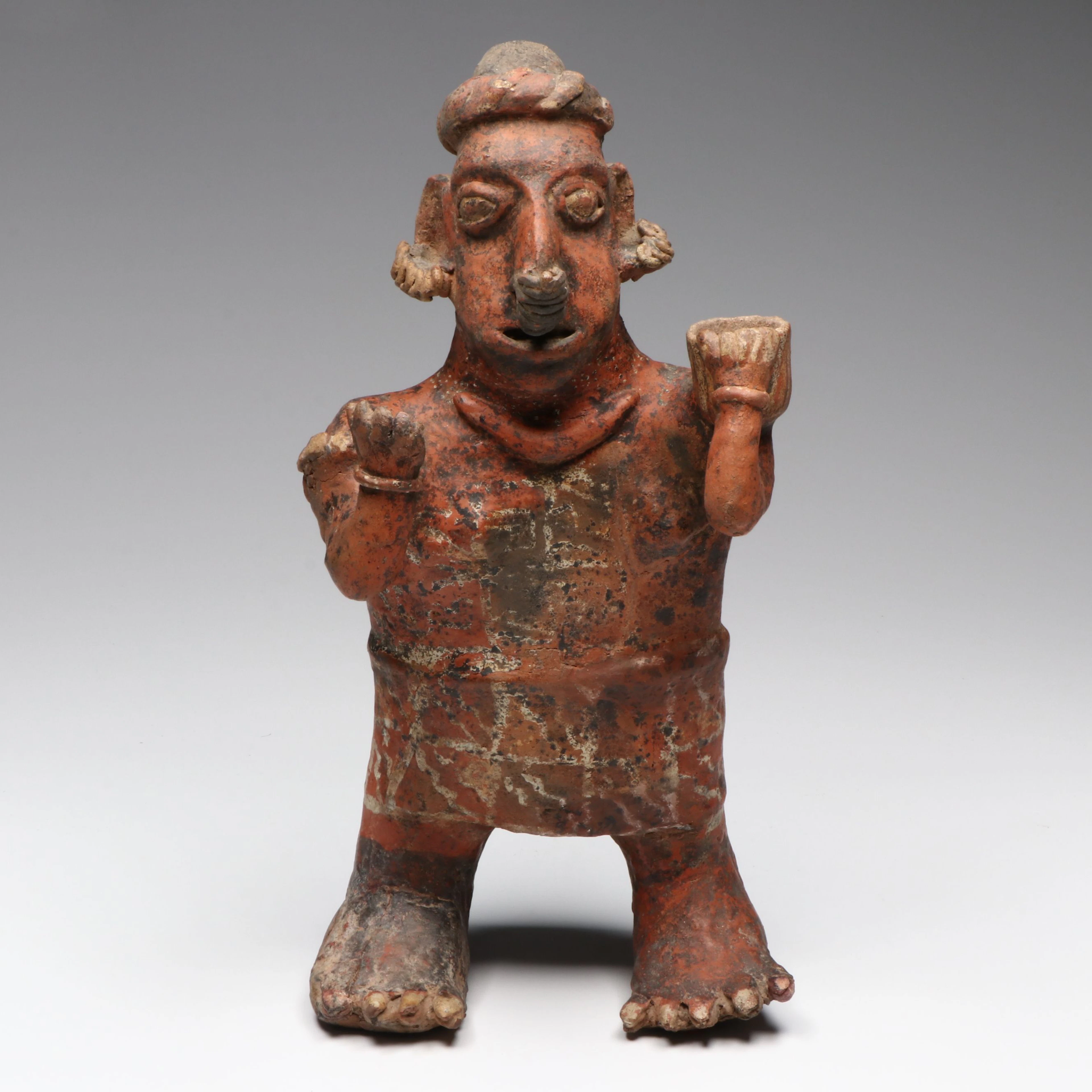Pre-Columbian Nayarit Polychrome Standing Figure, Circa 200 BCE-200 CE