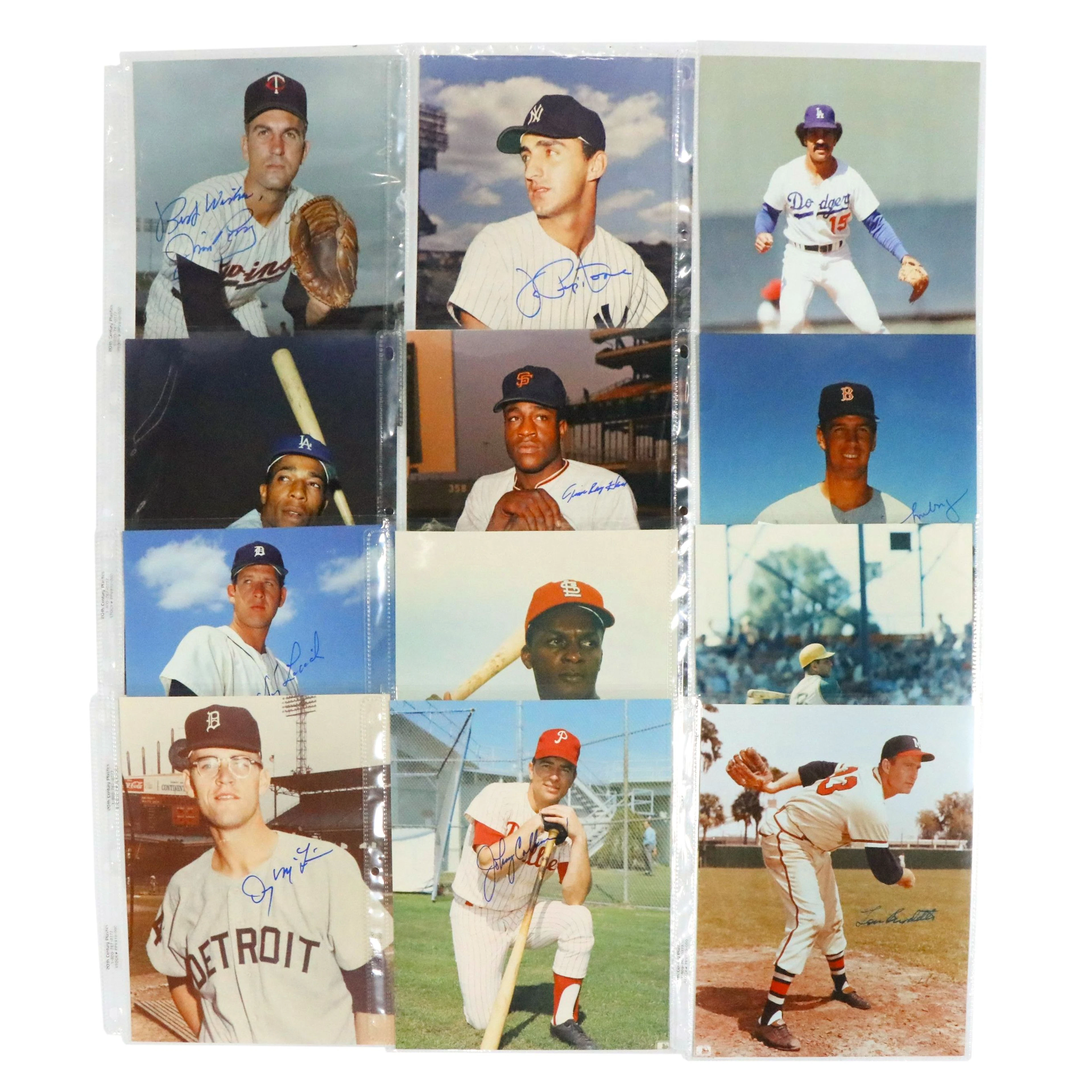 Joe Pepitone, Curt Flood, Lew Burdette, and Other Signed Baseball Prints