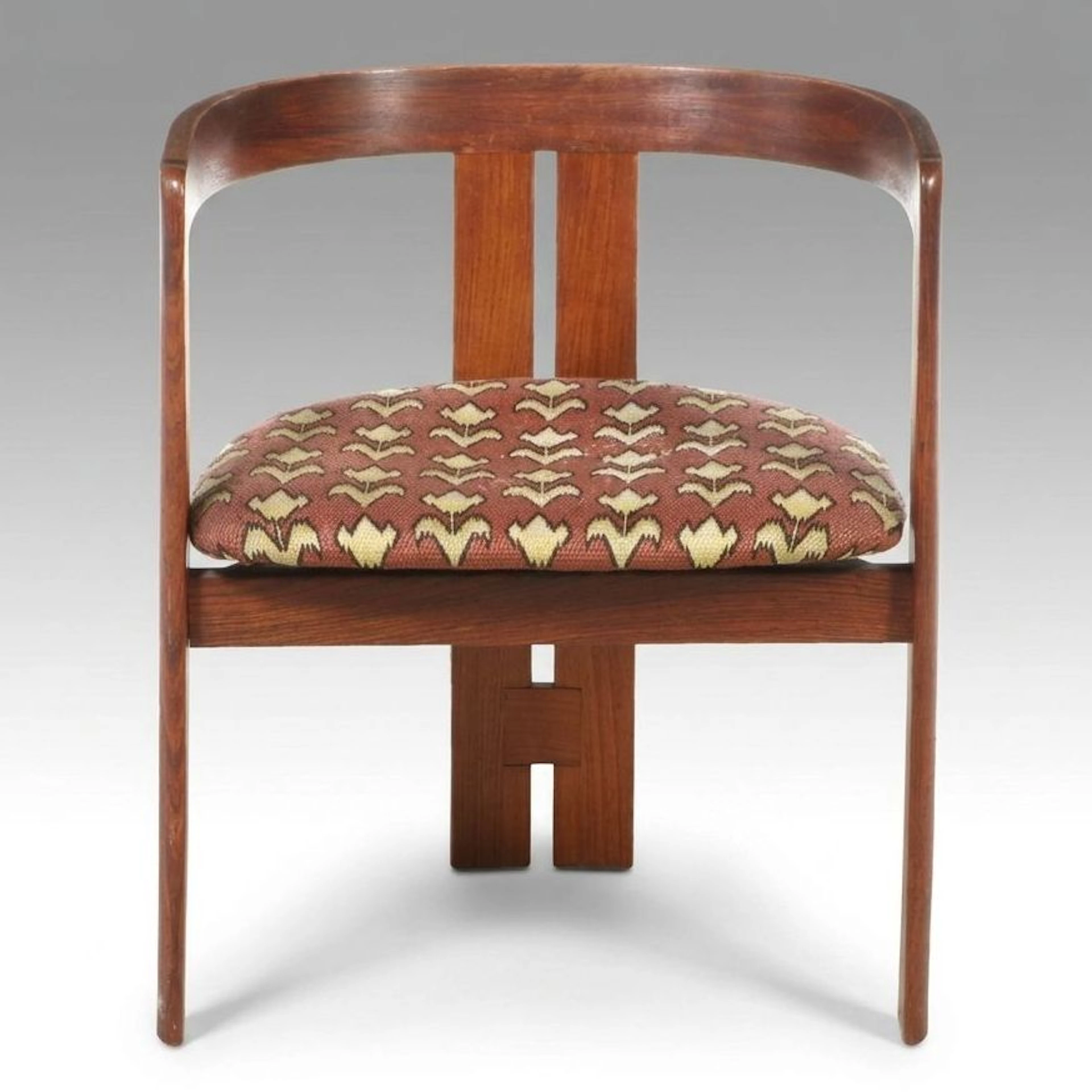 Tobia & Afra Scarpa for Gavina "Pigreco" Upholstered Walnut Chair, Mid-20th C.