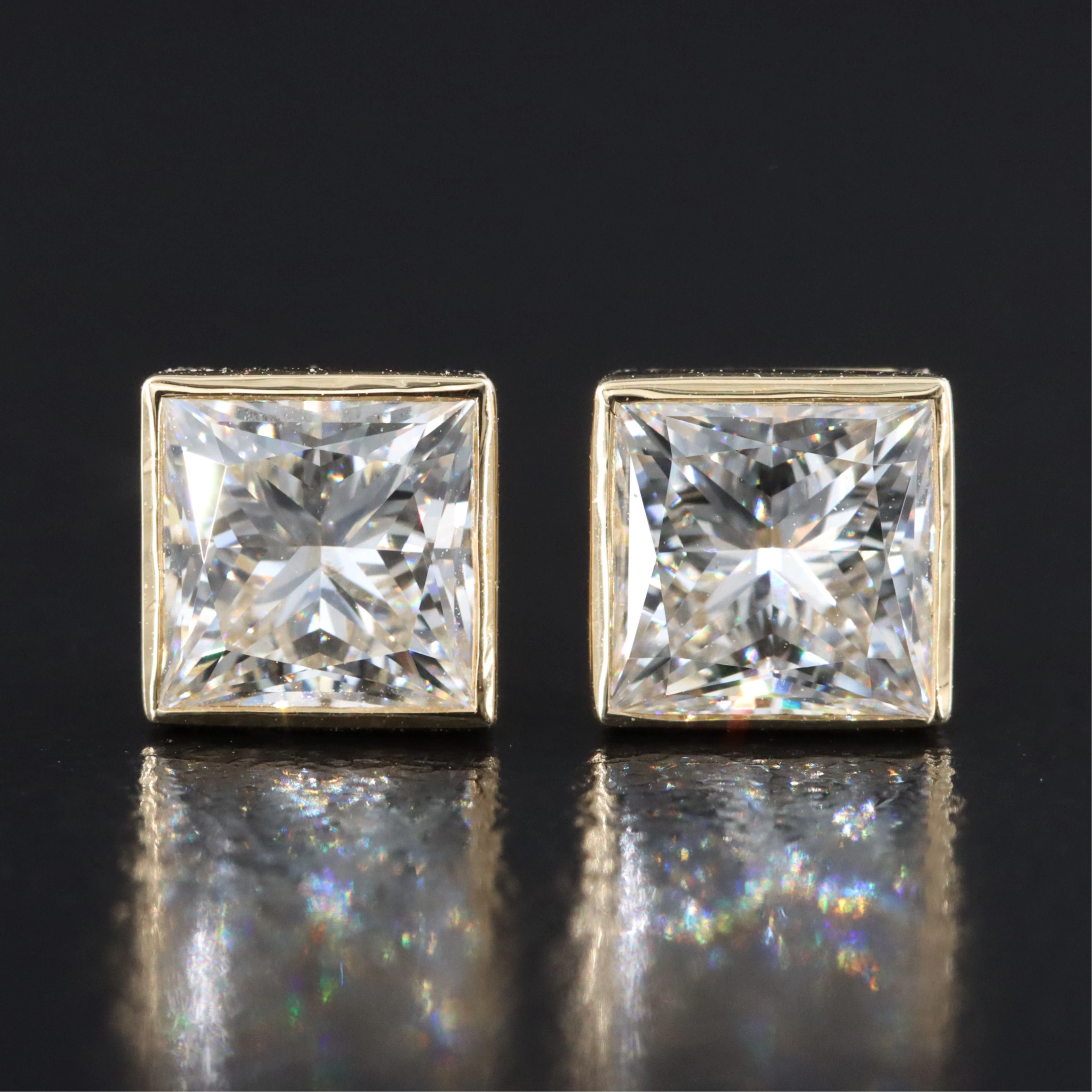 14K 2.10 CTW Lab Grown Diamond Solitaire Earrings with IGI Reports