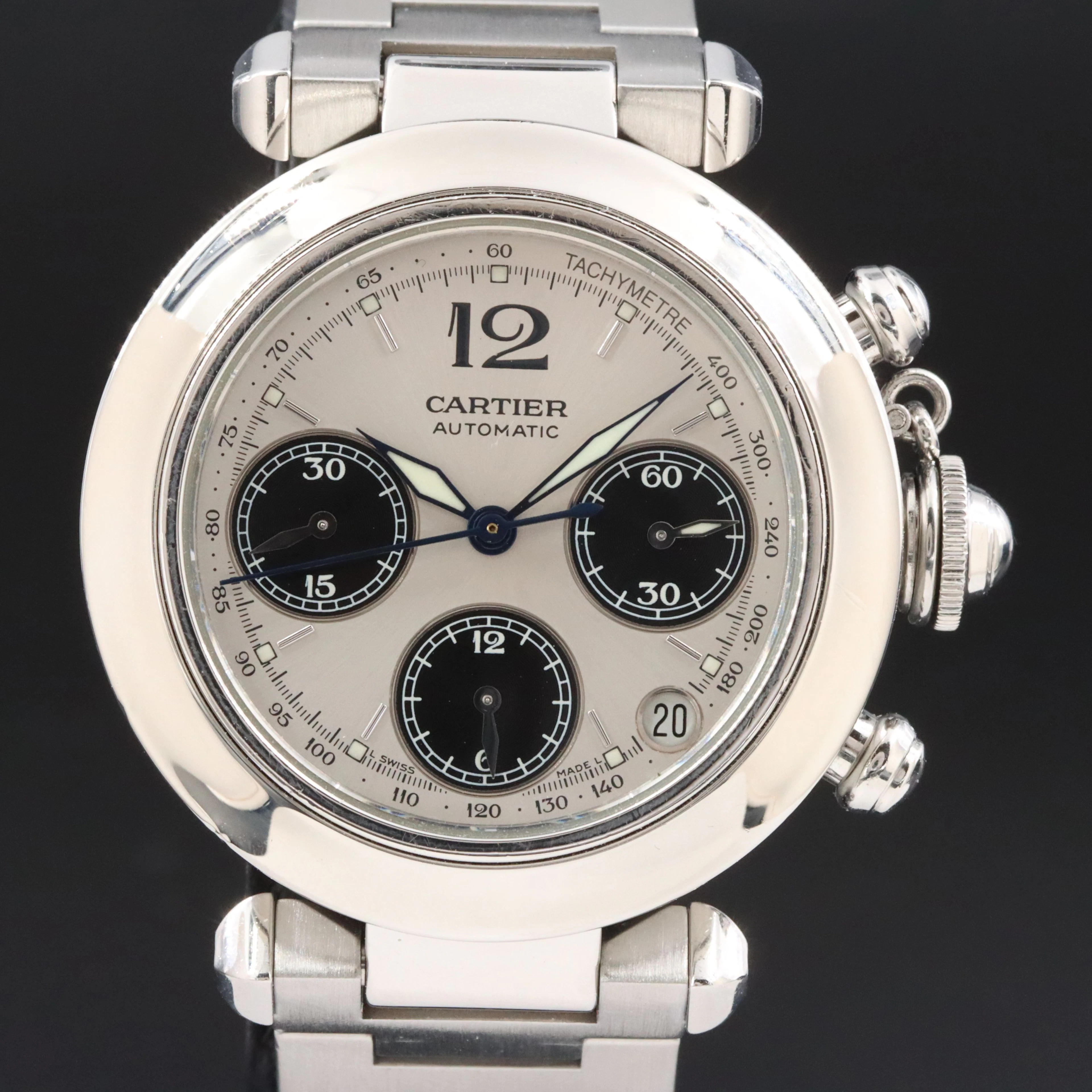 Cartier Pasha C Chronograph 35mm Steel Automatic Watch W31048M7