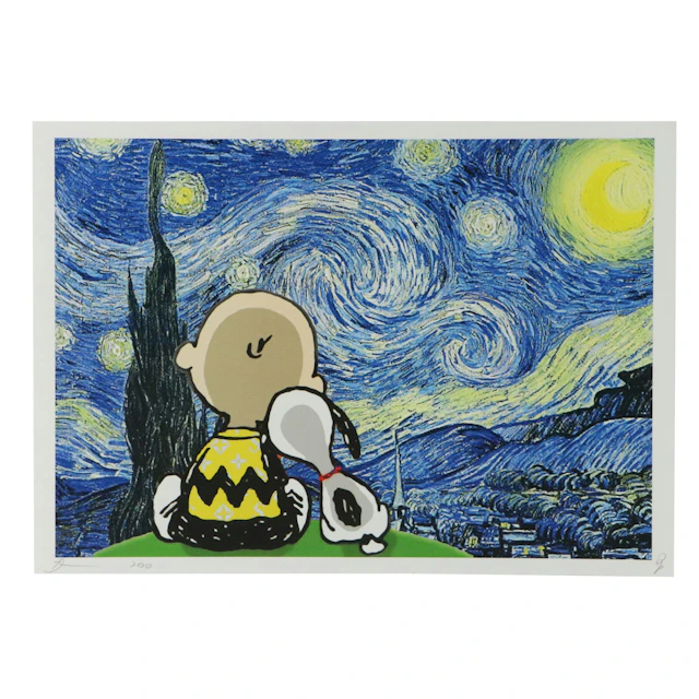 Death NYC Pop Art Graphic Print Homage to Peanuts x Van Gogh, 2020
