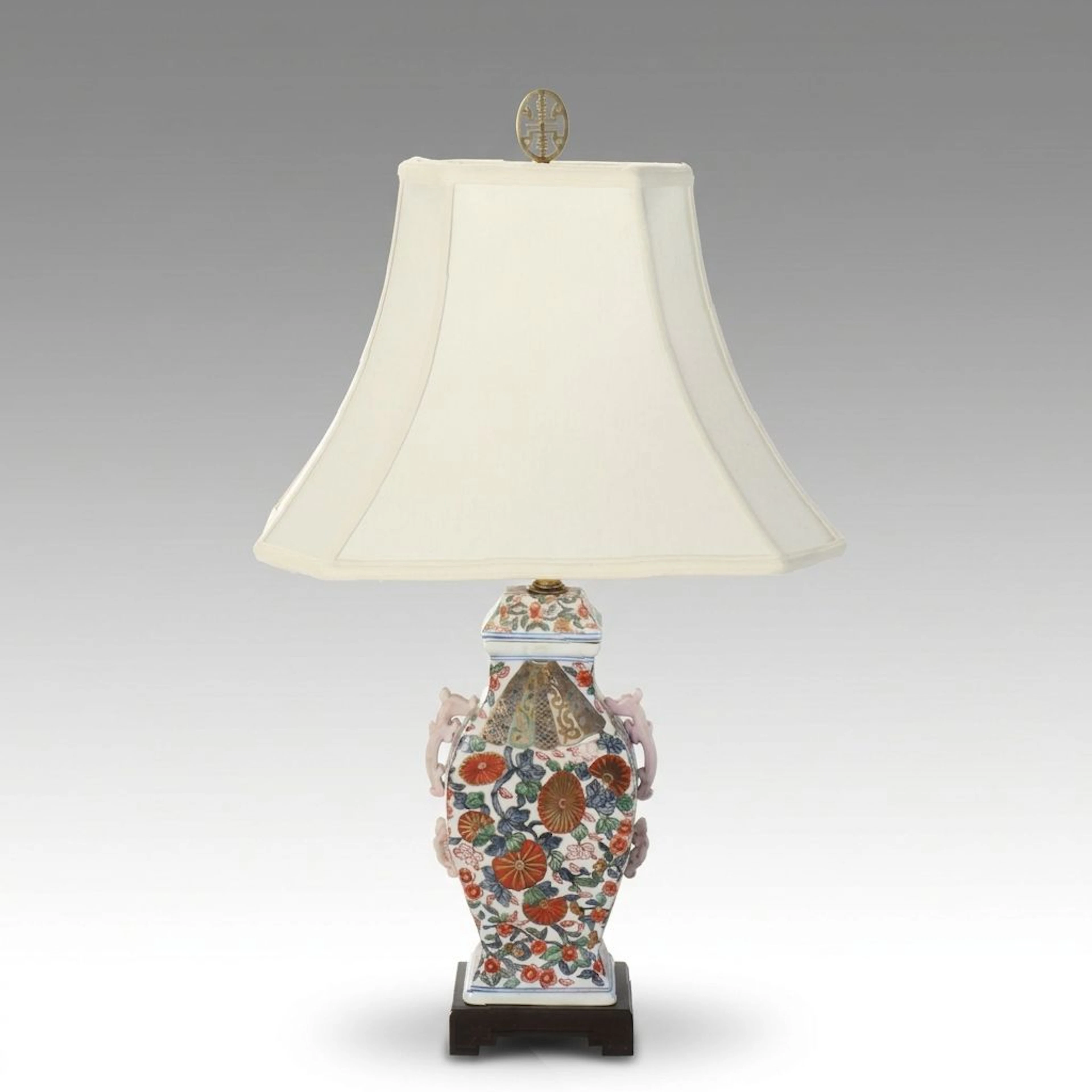 Imari Style Hand-Painted Porcelain Urn Table Lamp