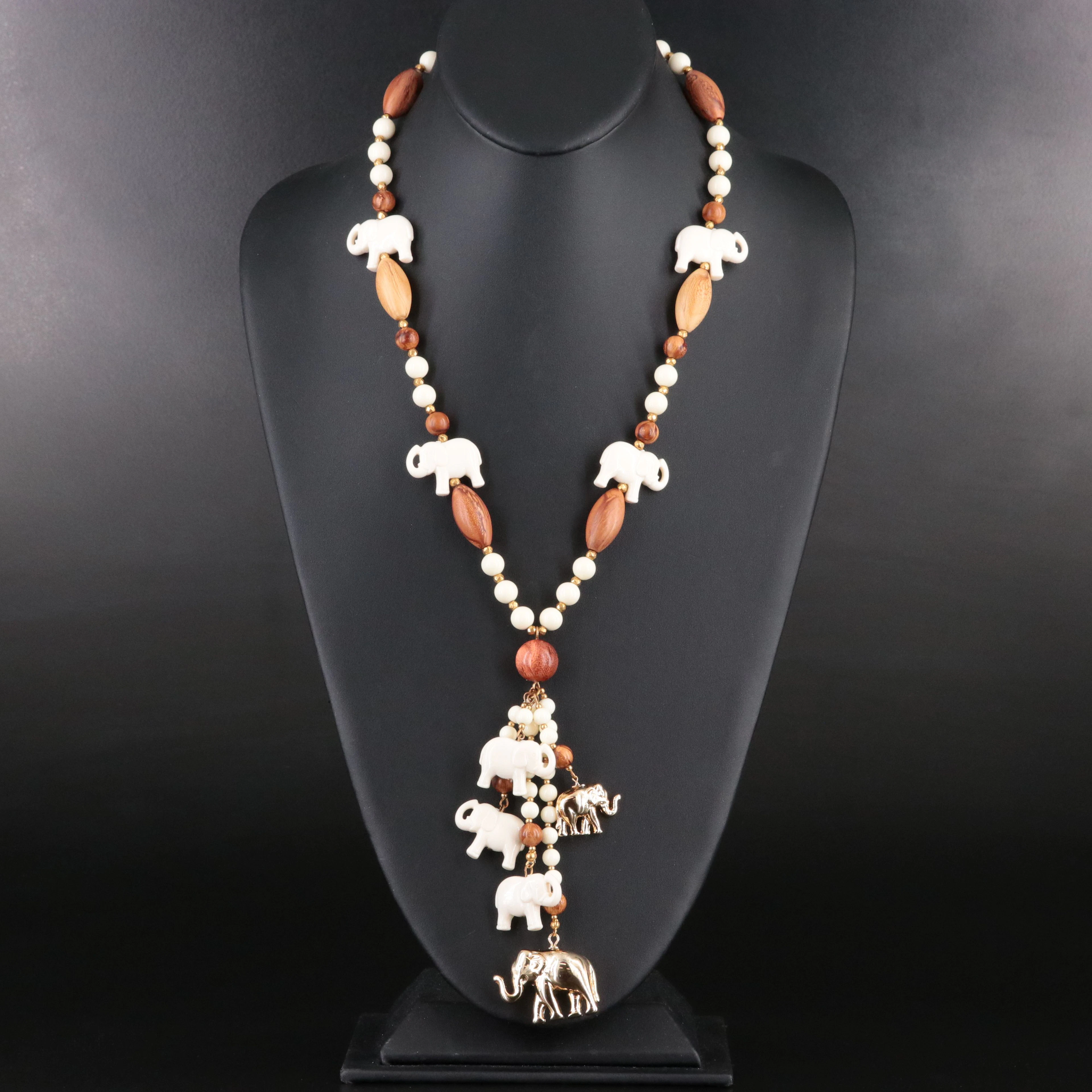 Miriam Haskell Elephant Bead Necklace
