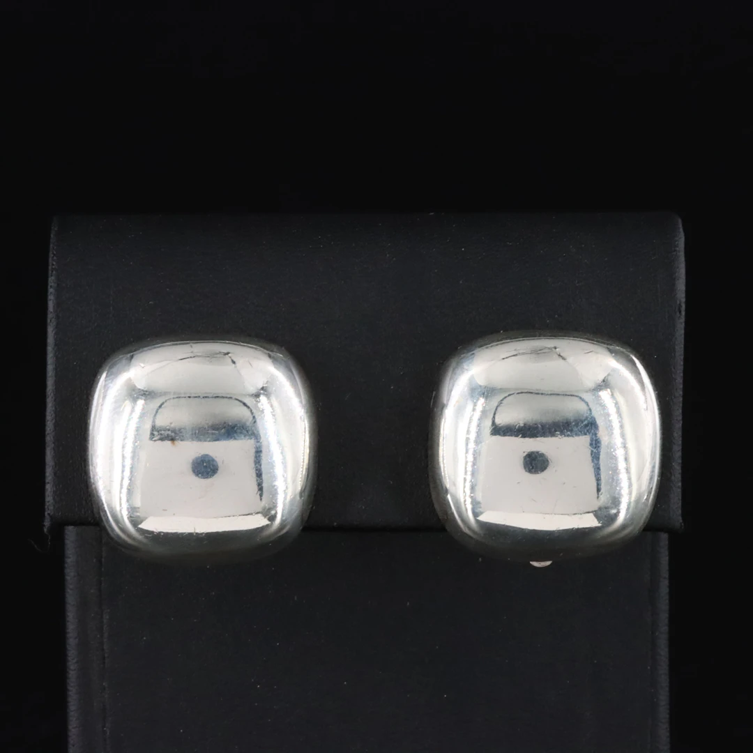 Mexican Sterling Button Earrings